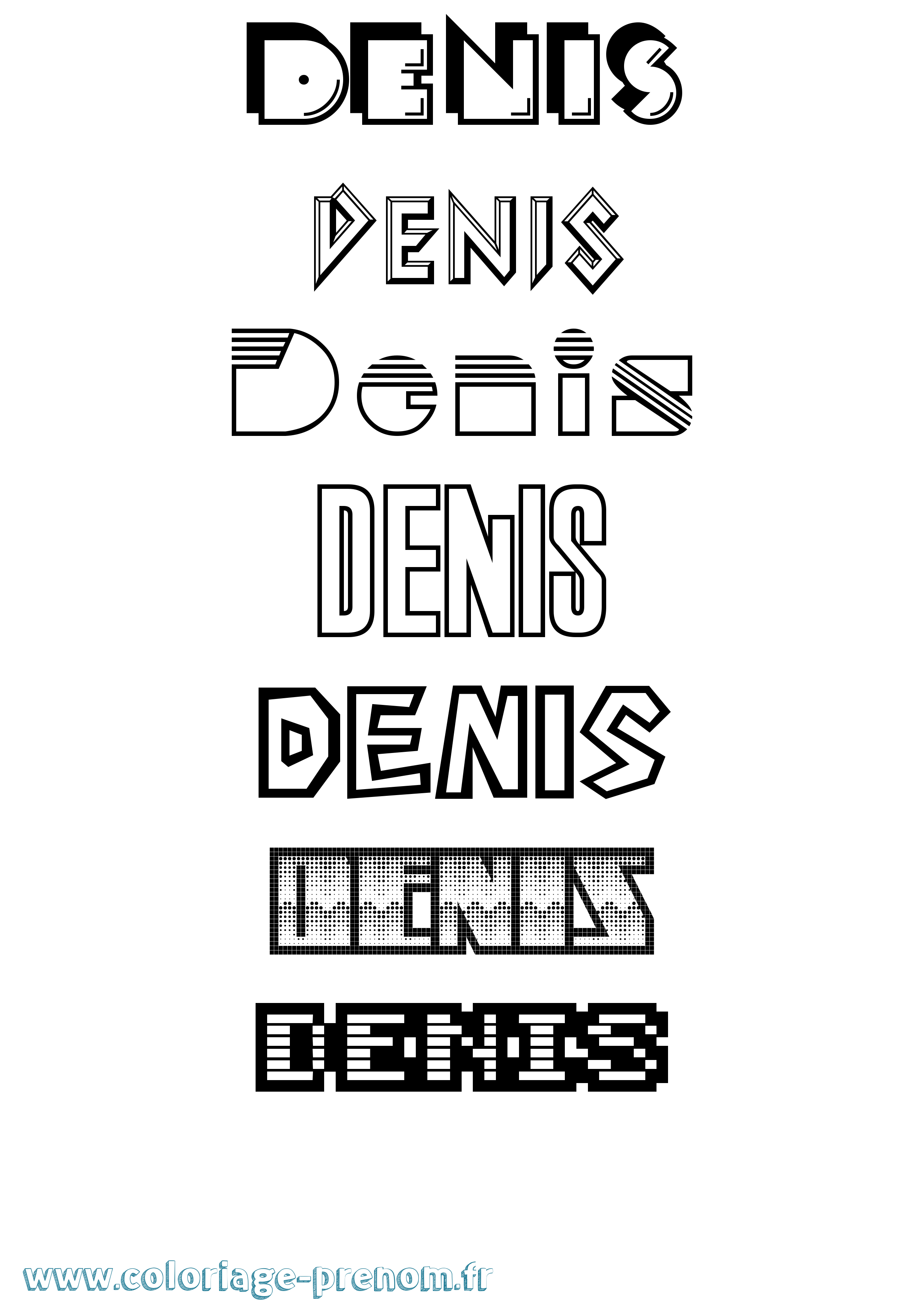 Coloriage Denis Jeux Vidéos Coloriage prénom Denis Jeux Vidéos