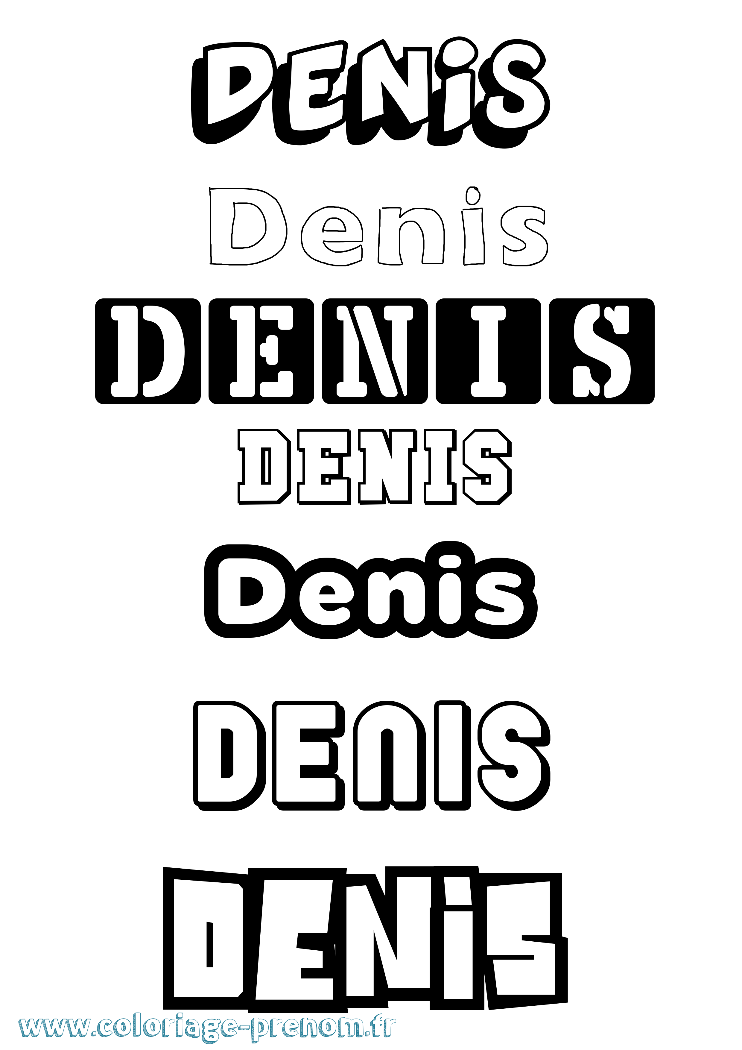 Coloriage Denis Simple Coloriage prénom Denis Simple