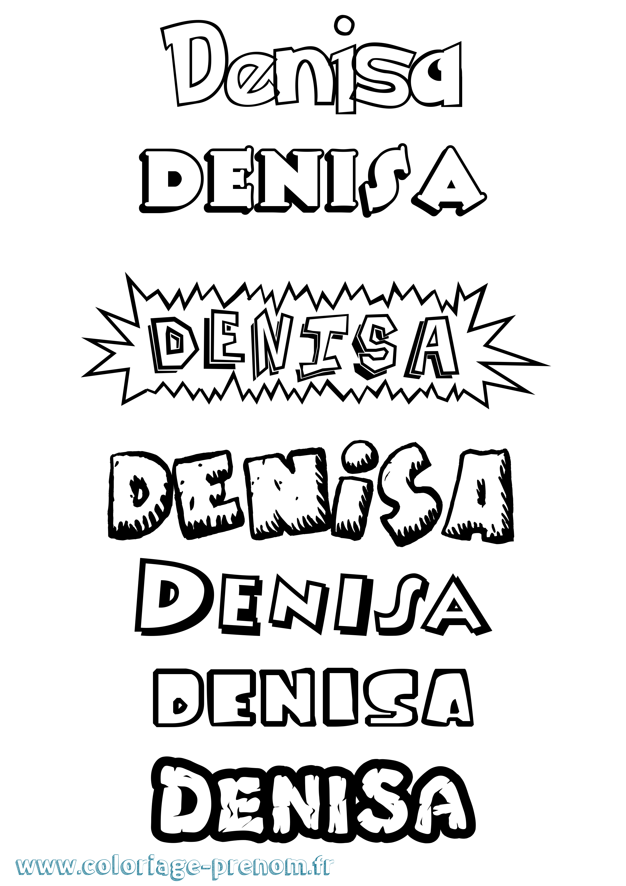 Coloriage prénom Denisa Dessin Animé