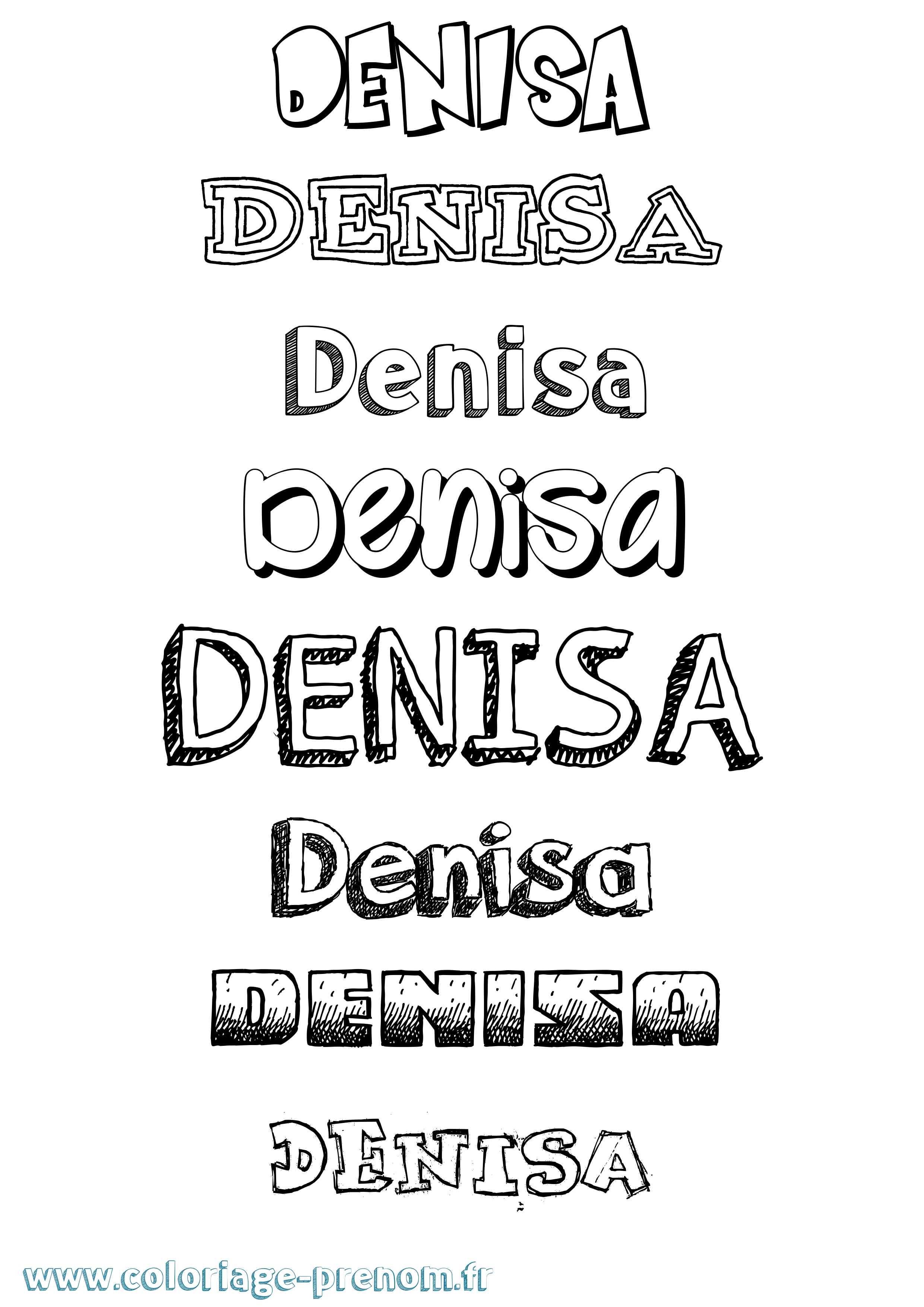 Coloriage prénom Denisa Dessiné