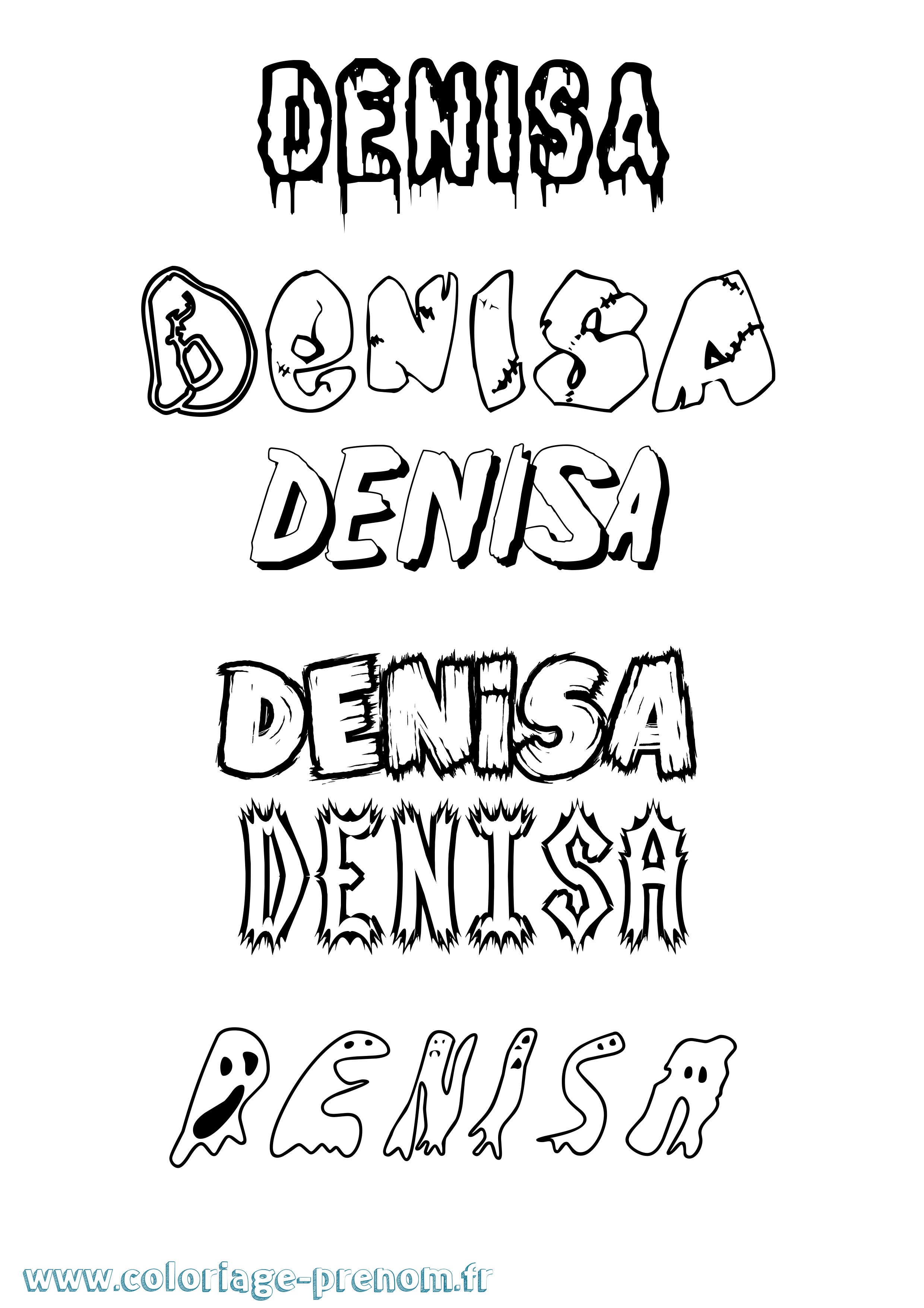 Coloriage prénom Denisa Frisson