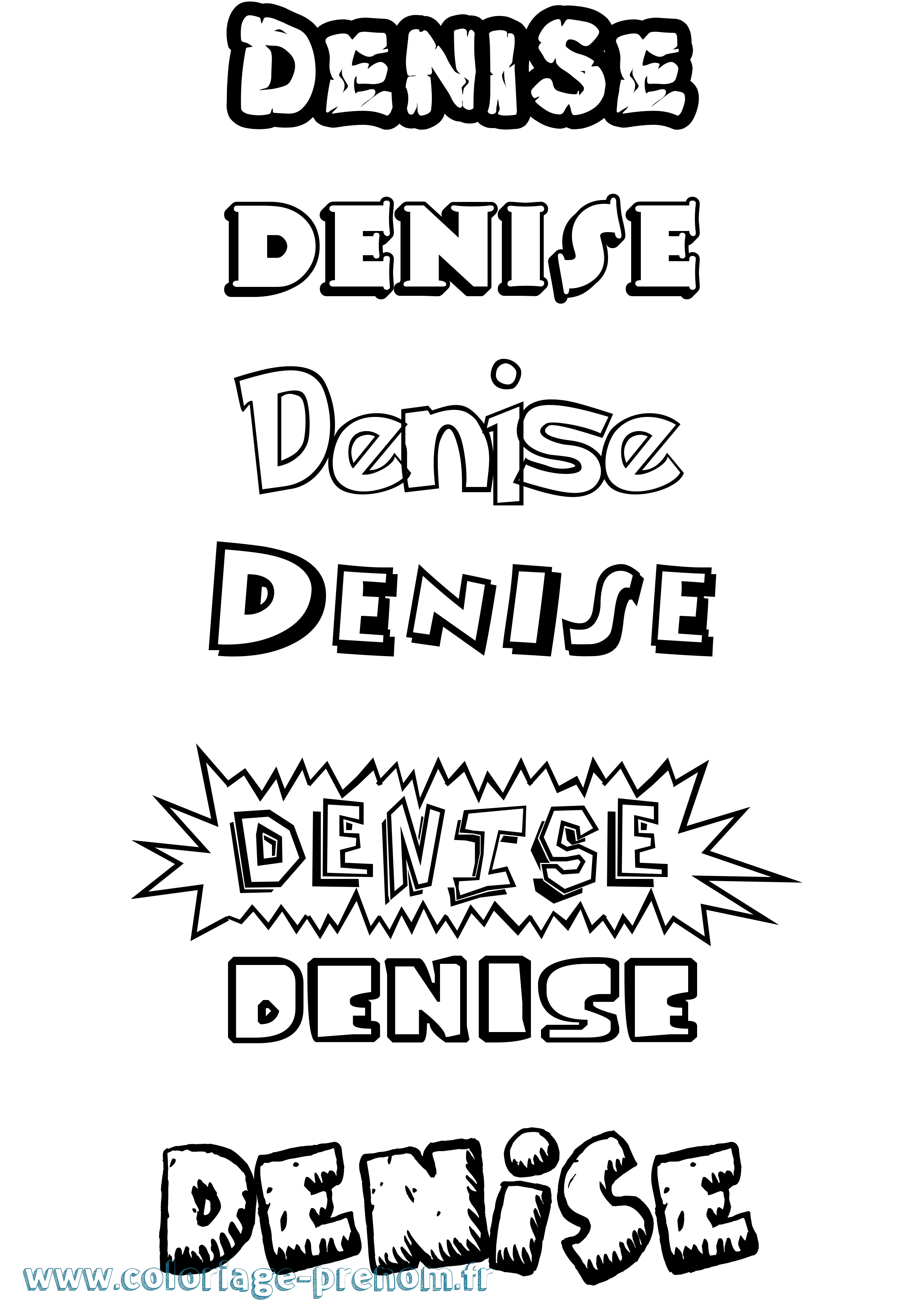 Coloriage prénom Denise Dessin Animé