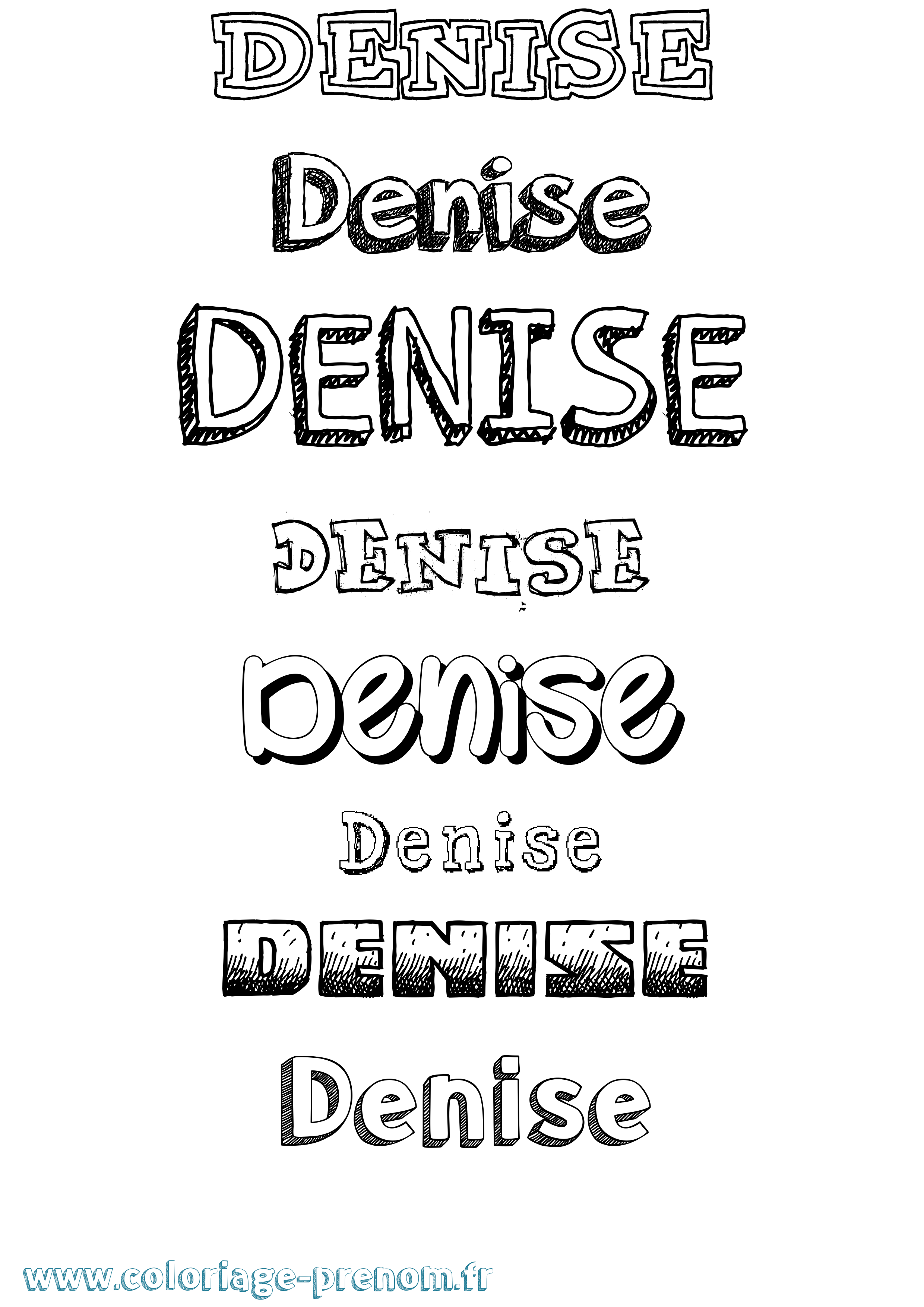 Coloriage prénom Denise Dessiné