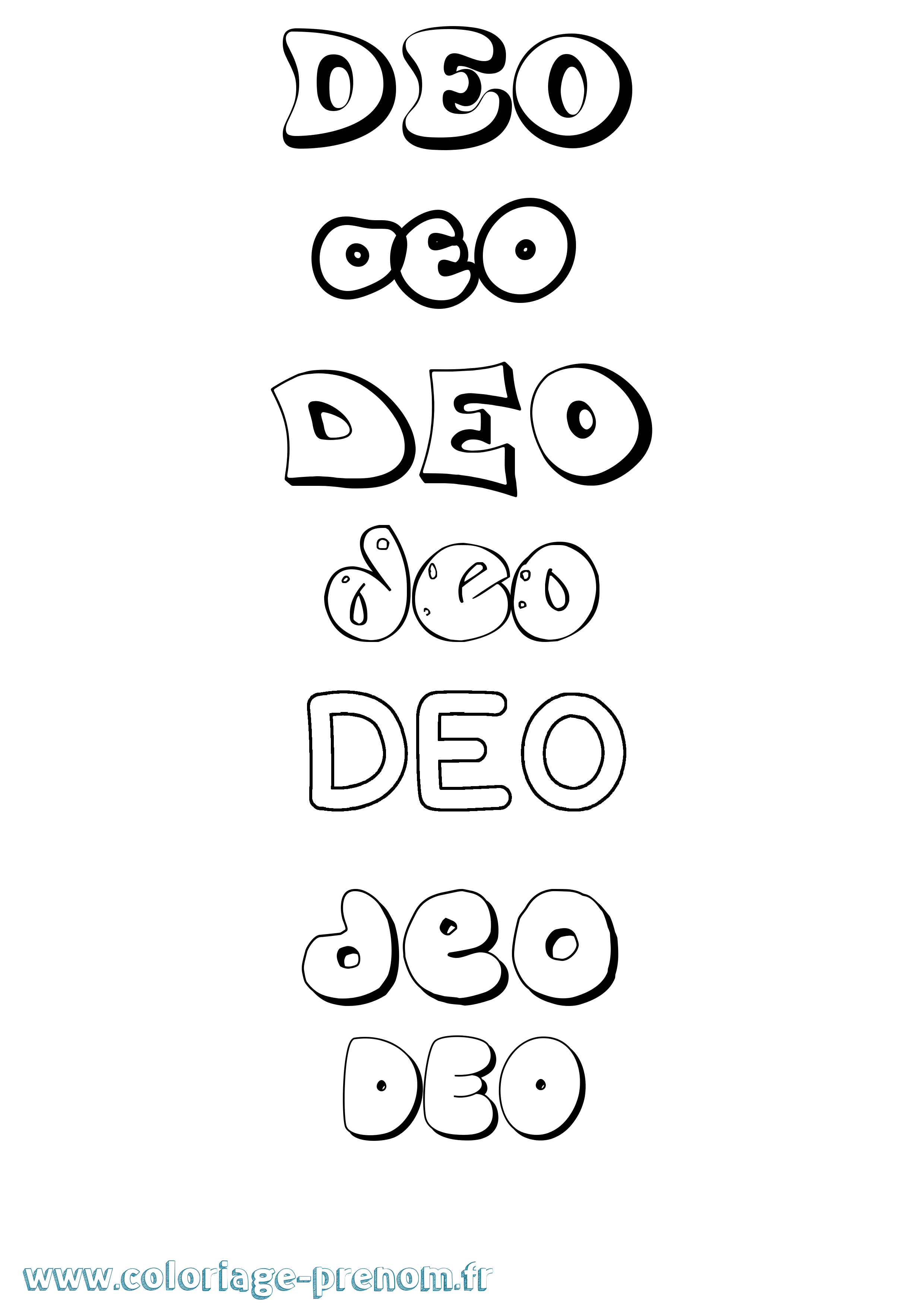 Coloriage Deo Bubble Coloriage prénom Deo Bubble
