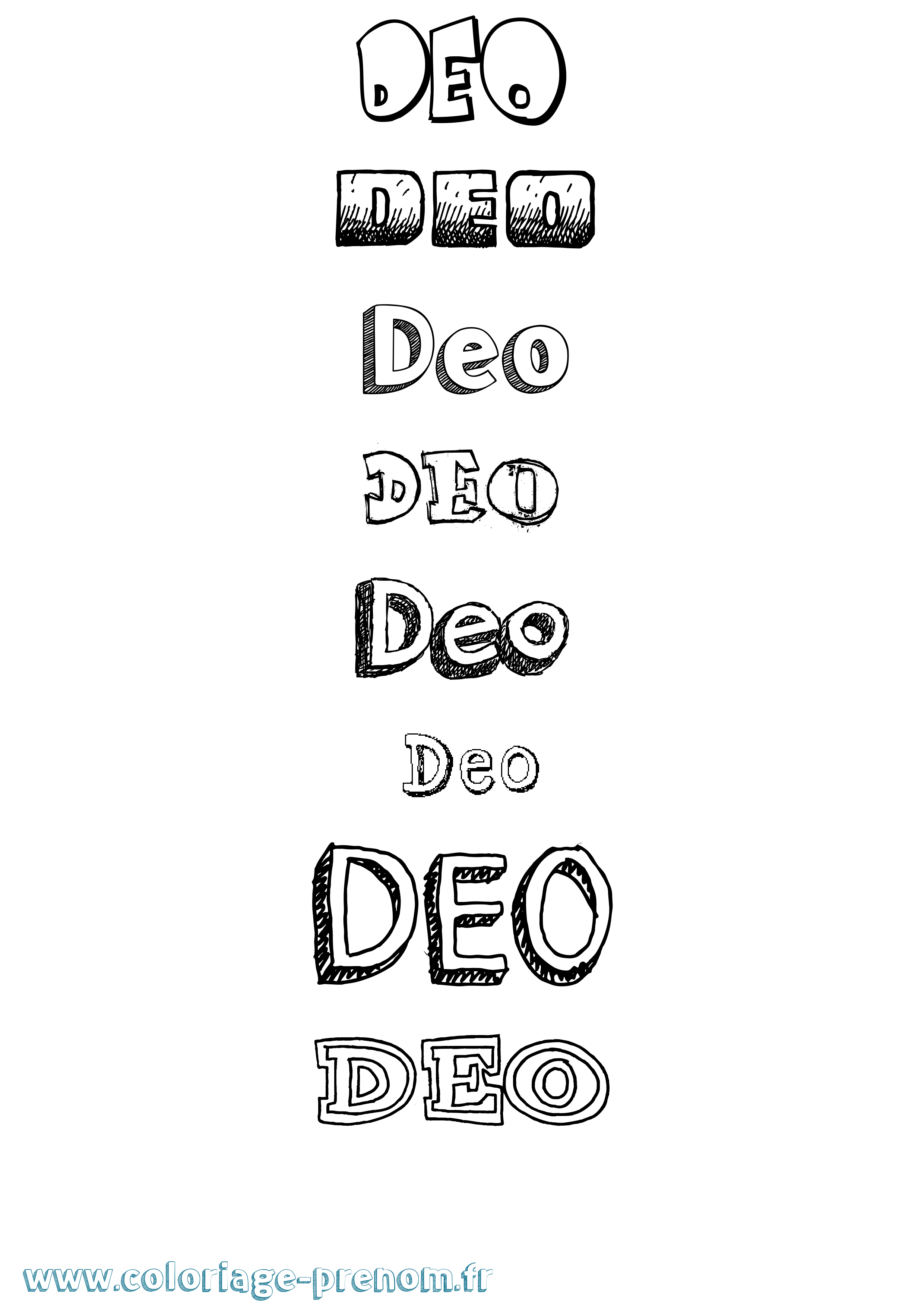 Coloriage Deo Dessiné Coloriage prénom Deo Dessiné