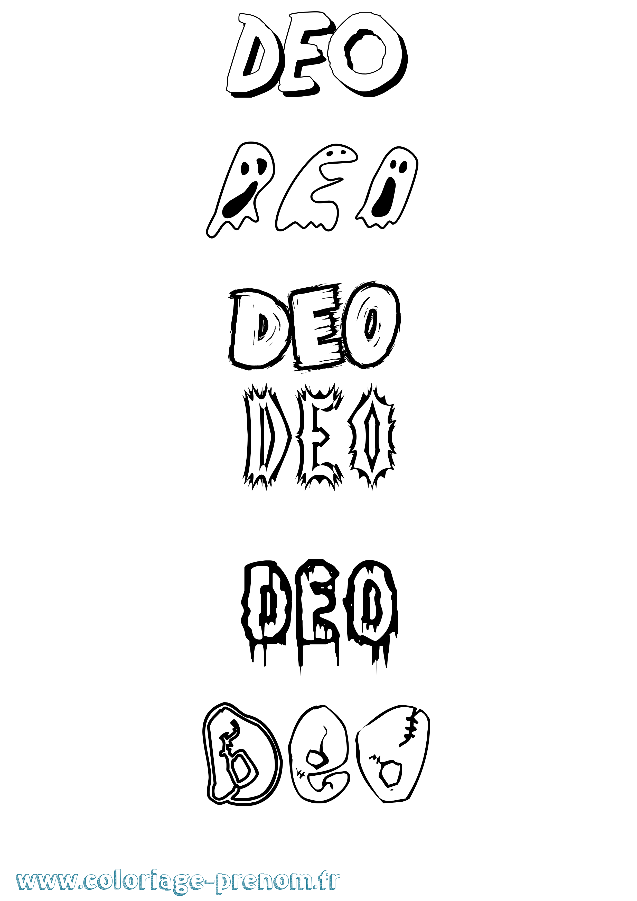 Coloriage Deo Frisson Coloriage prénom Deo Frisson