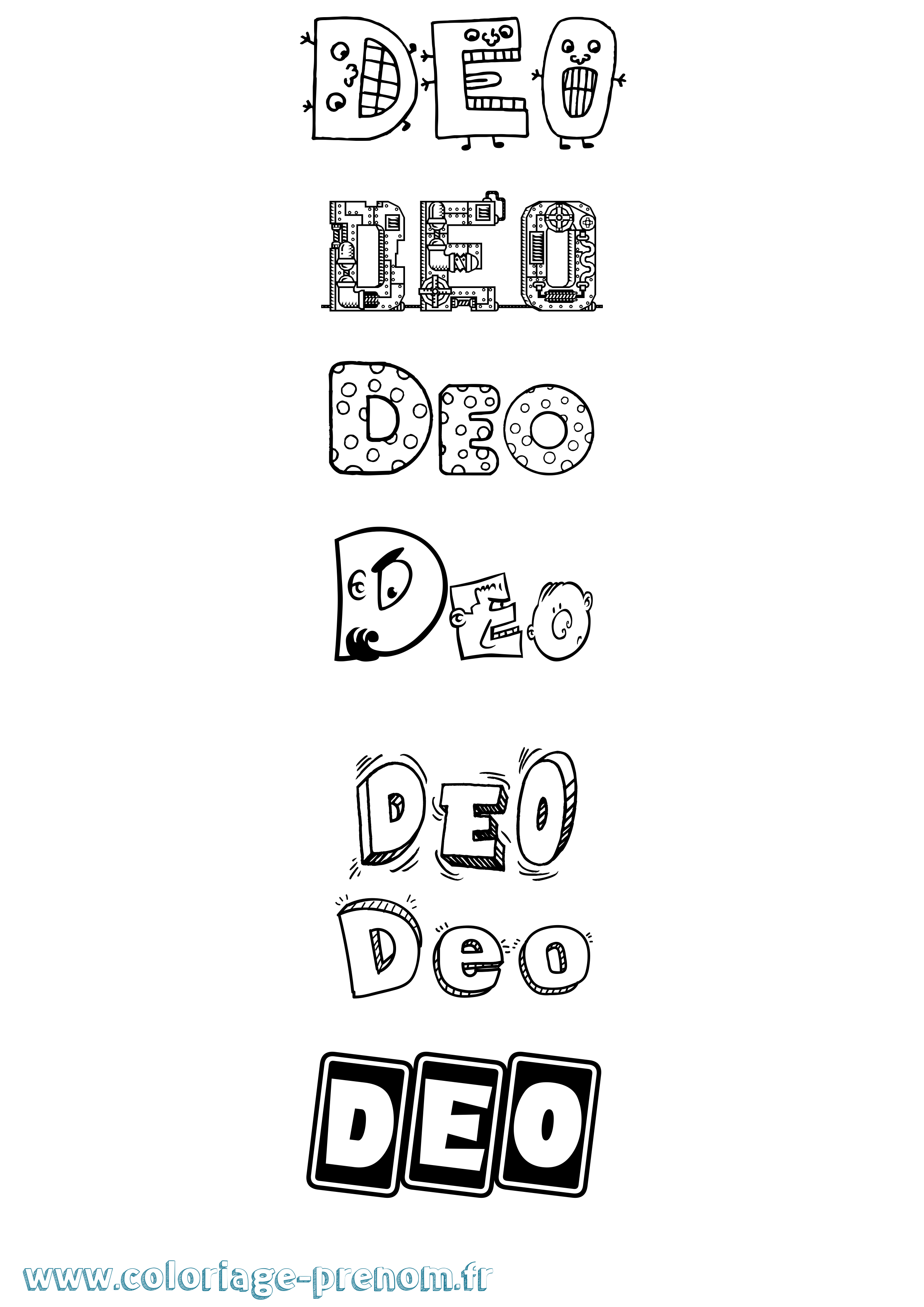 Coloriage Deo Fun Coloriage prénom Deo Fun