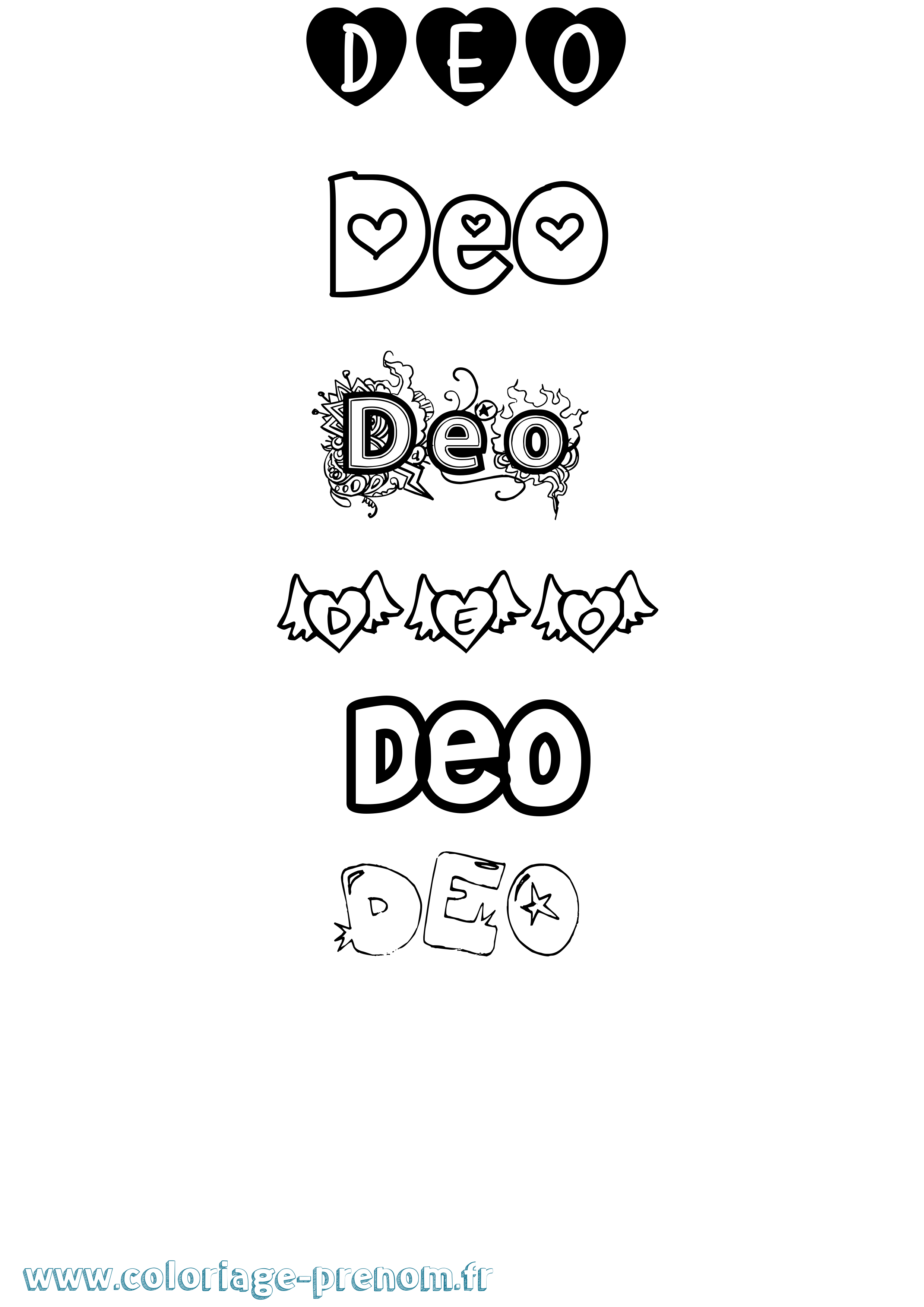 Coloriage Deo Girly Coloriage prénom Deo Girly