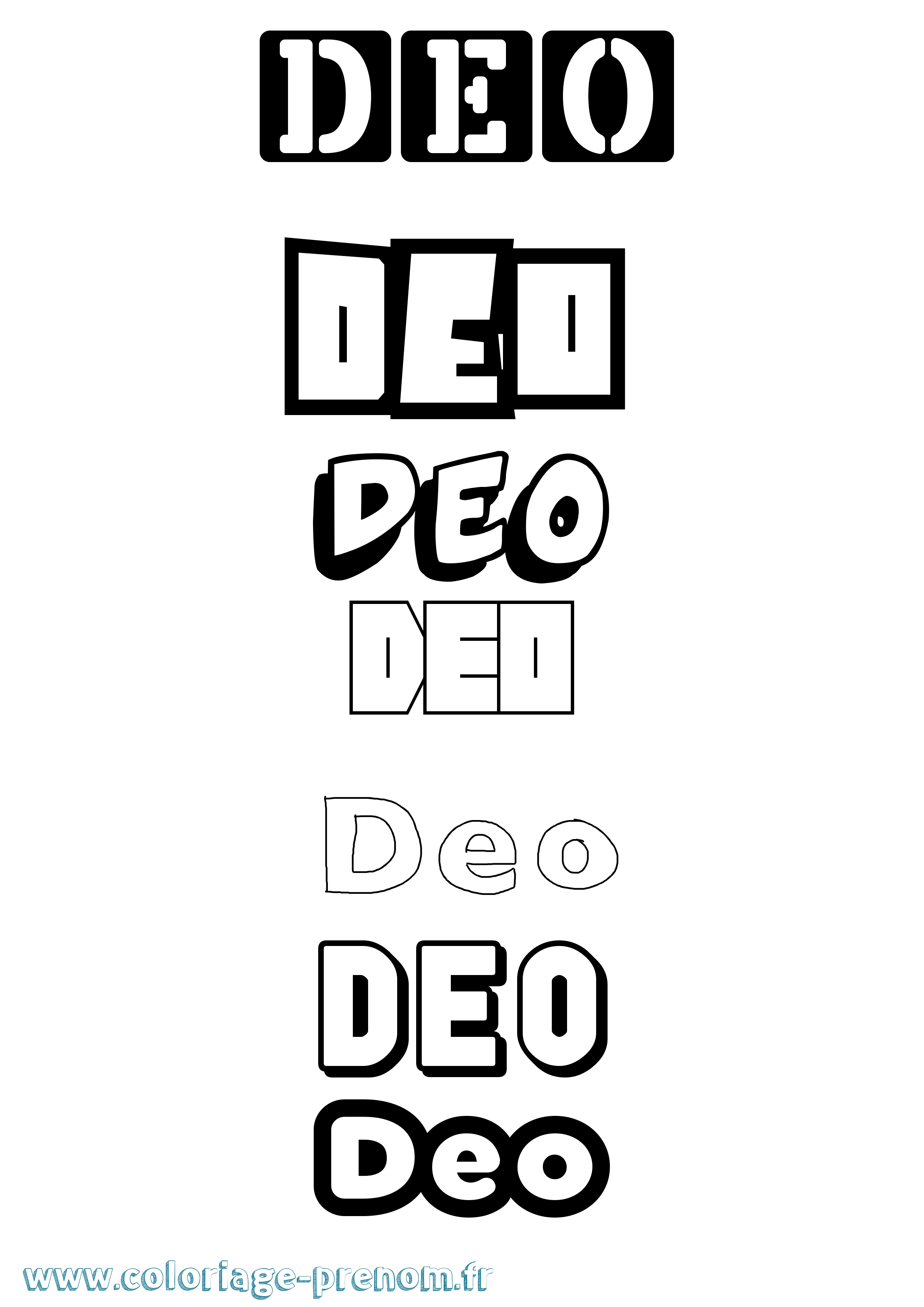 Coloriage Deo Simple Coloriage prénom Deo Simple