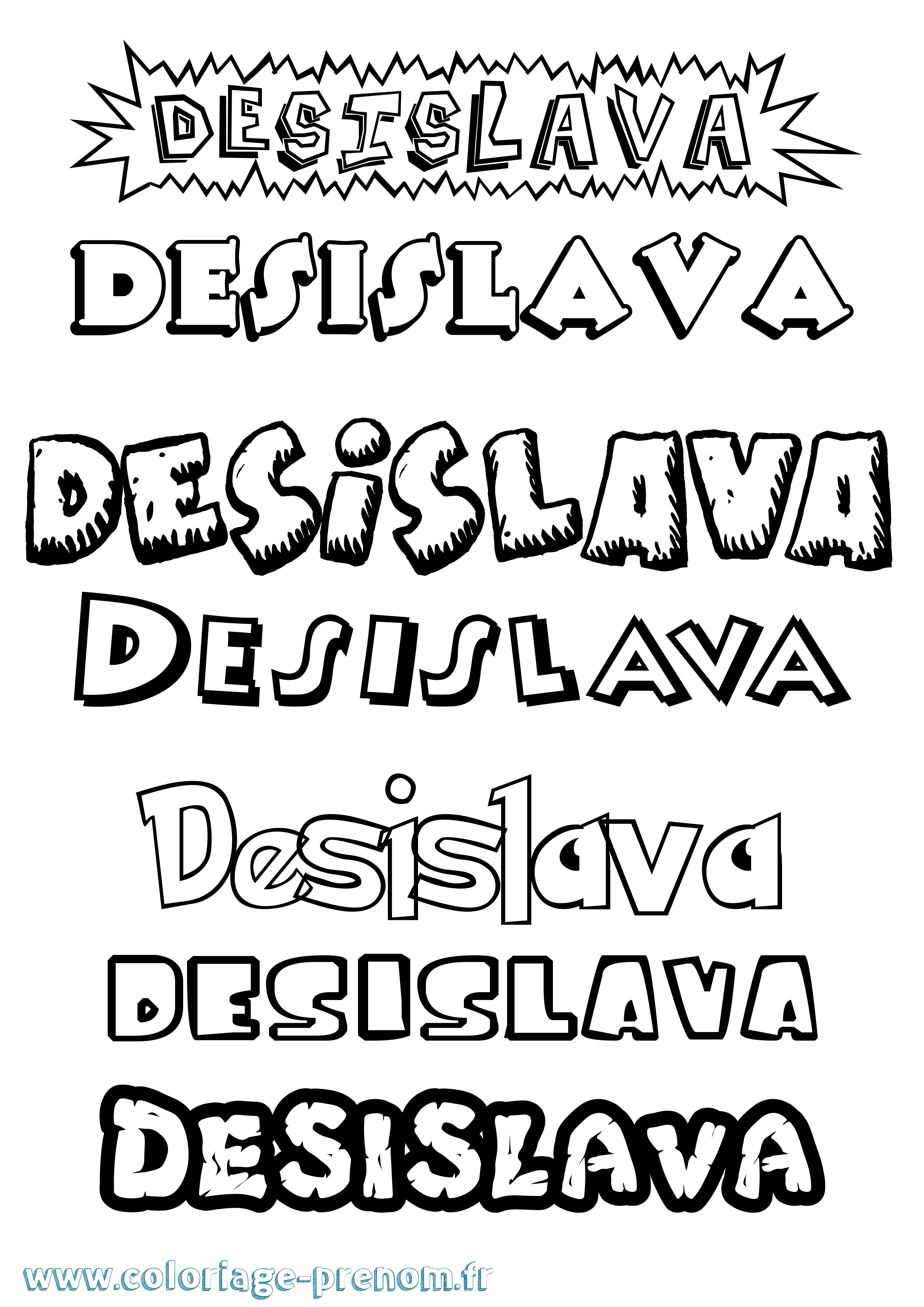 Coloriage prénom Desislava Dessin Animé