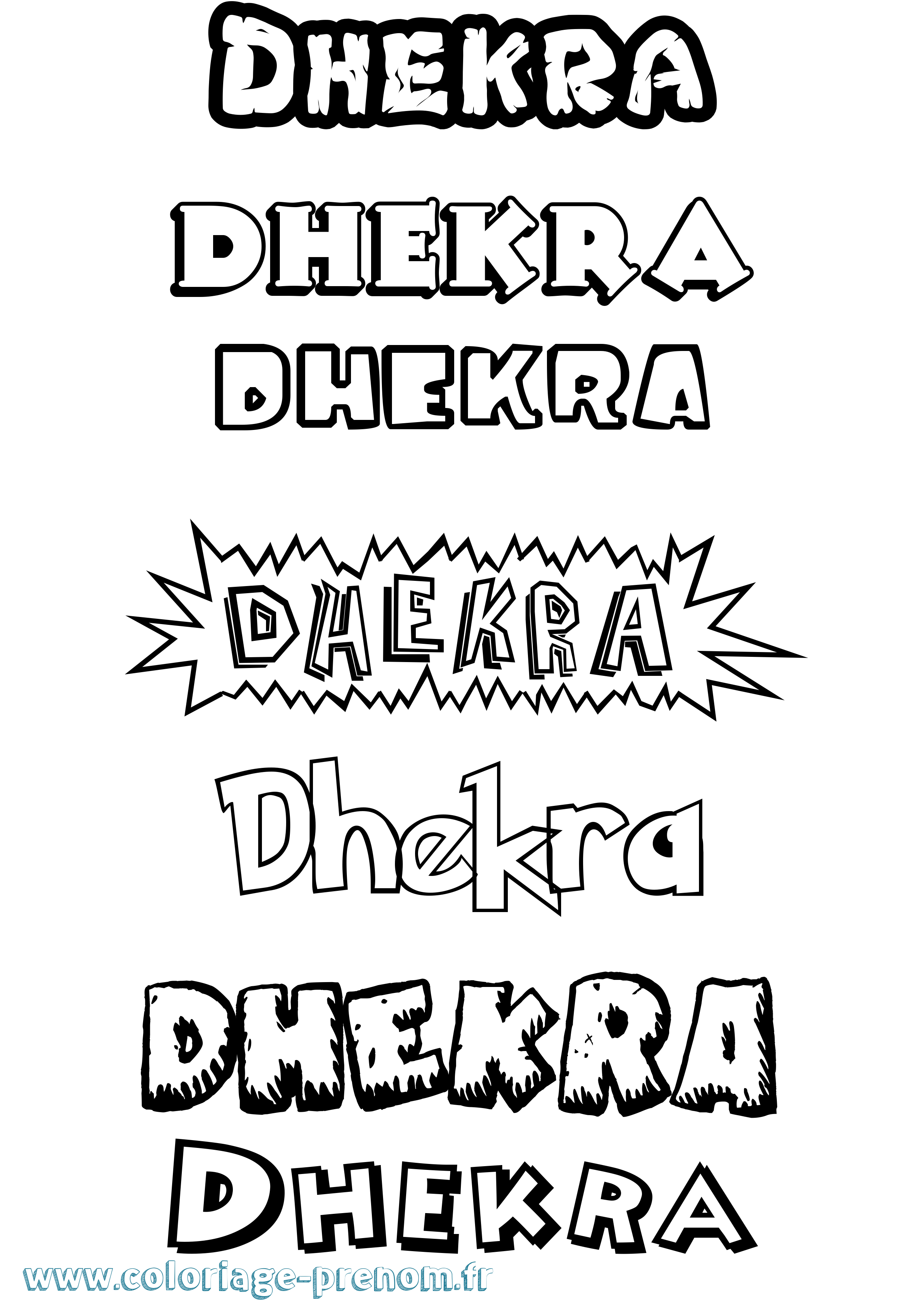 Coloriage prénom Dhekra Dessin Animé