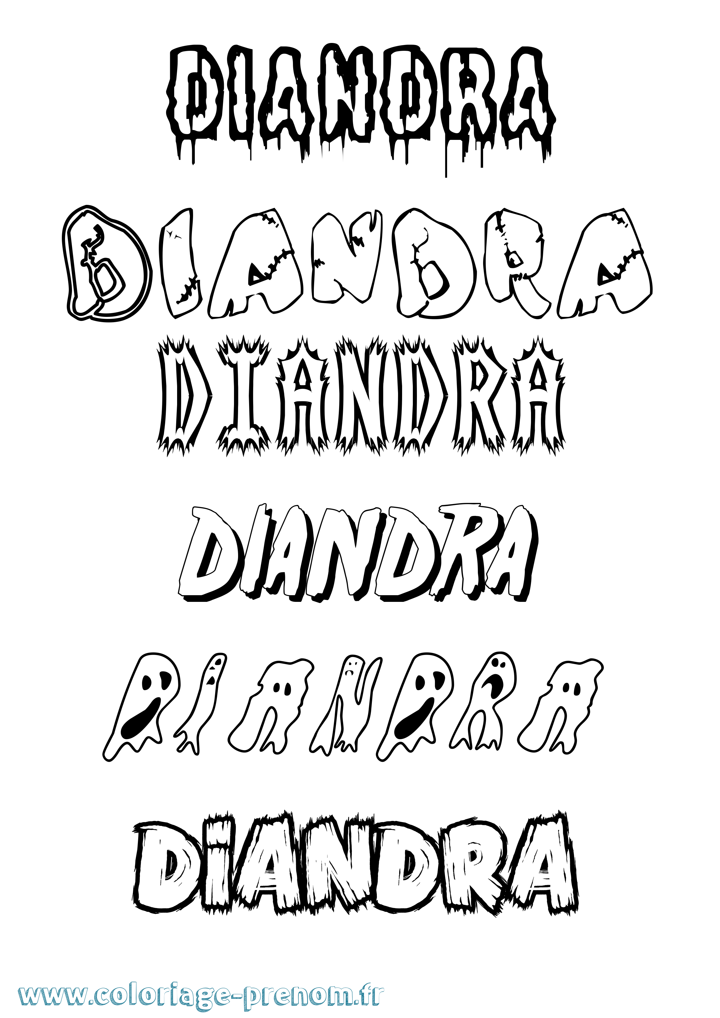 Coloriage prénom Diandra Frisson