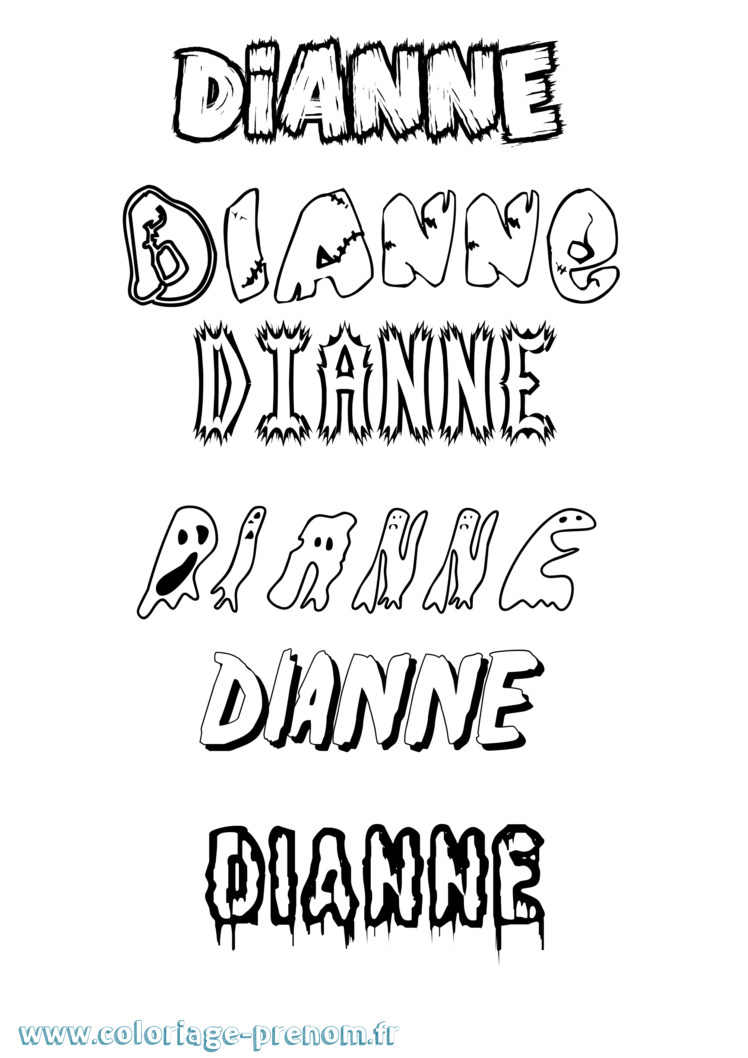 Coloriage prénom Dianne Frisson