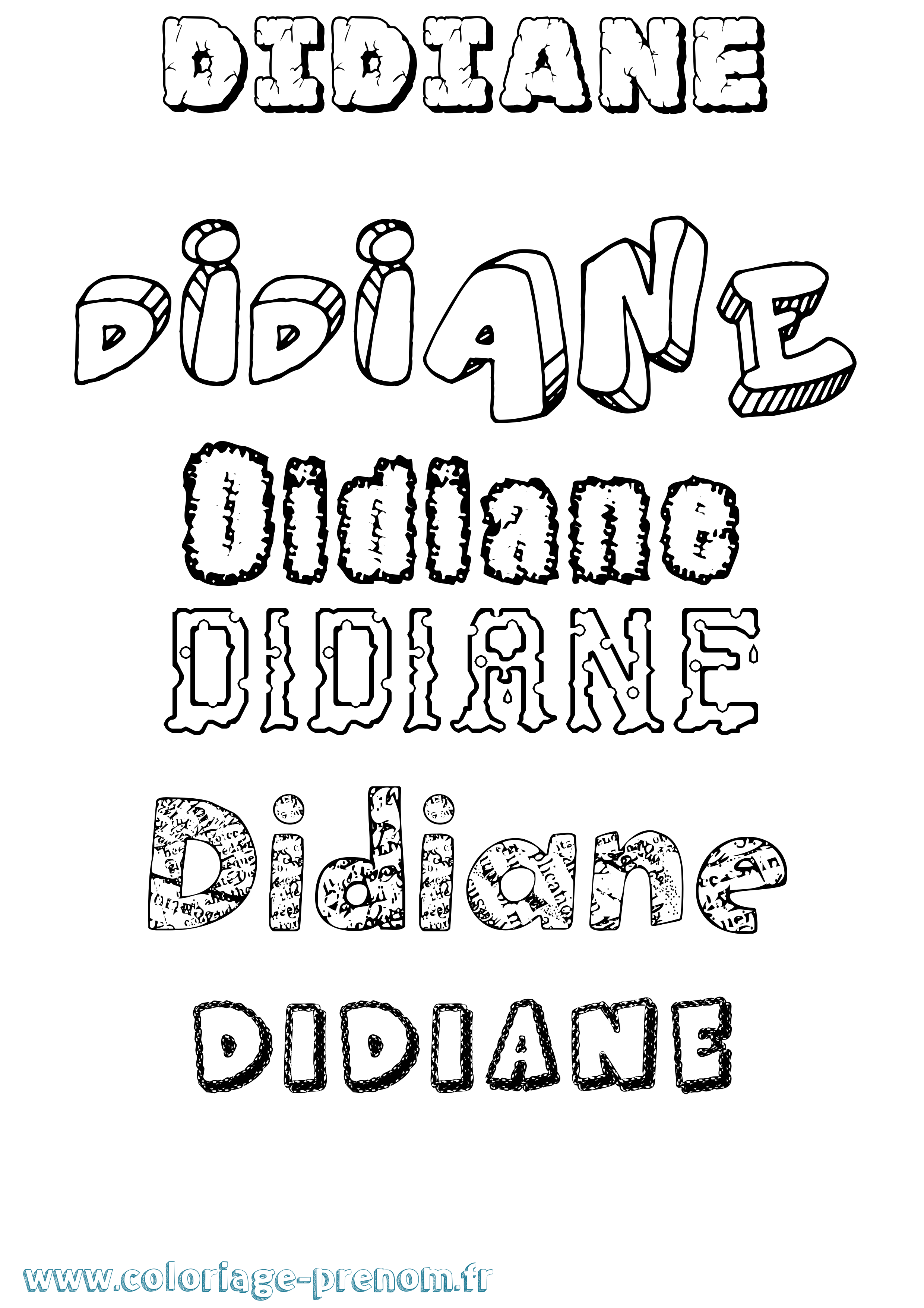 Coloriage prénom Didiane Destructuré