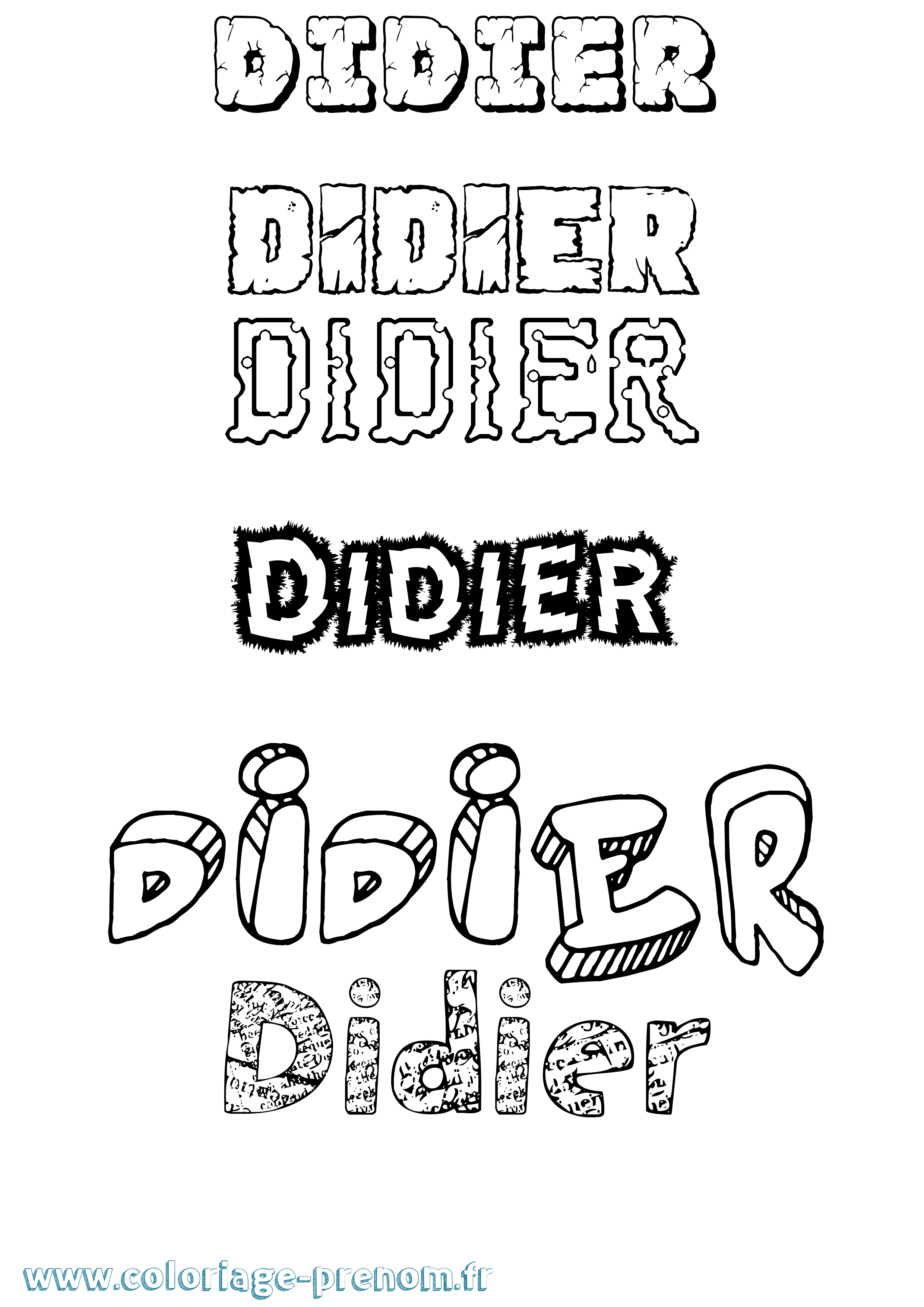 Coloriage prénom Didier Destructuré