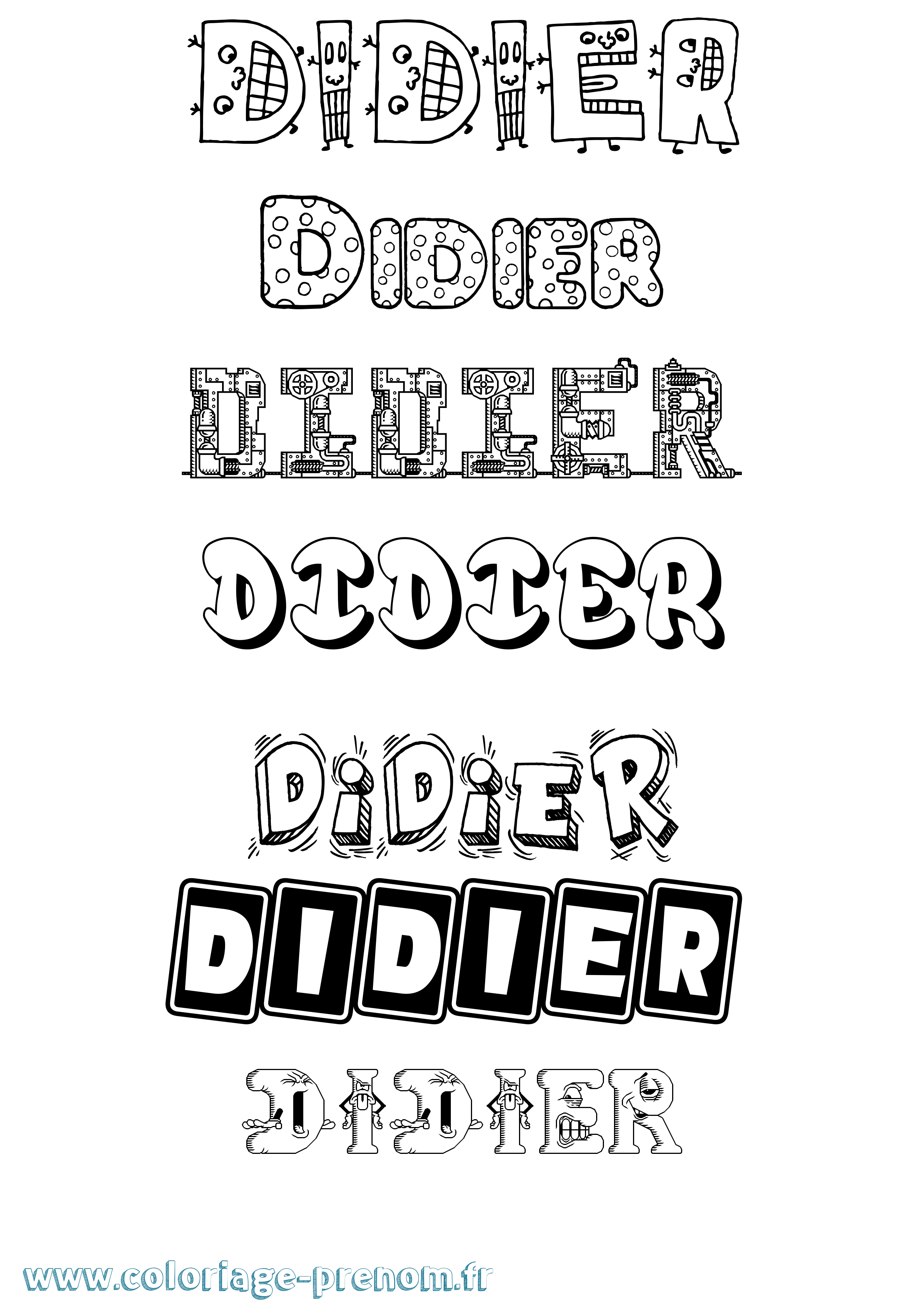 Coloriage prénom Didier Fun