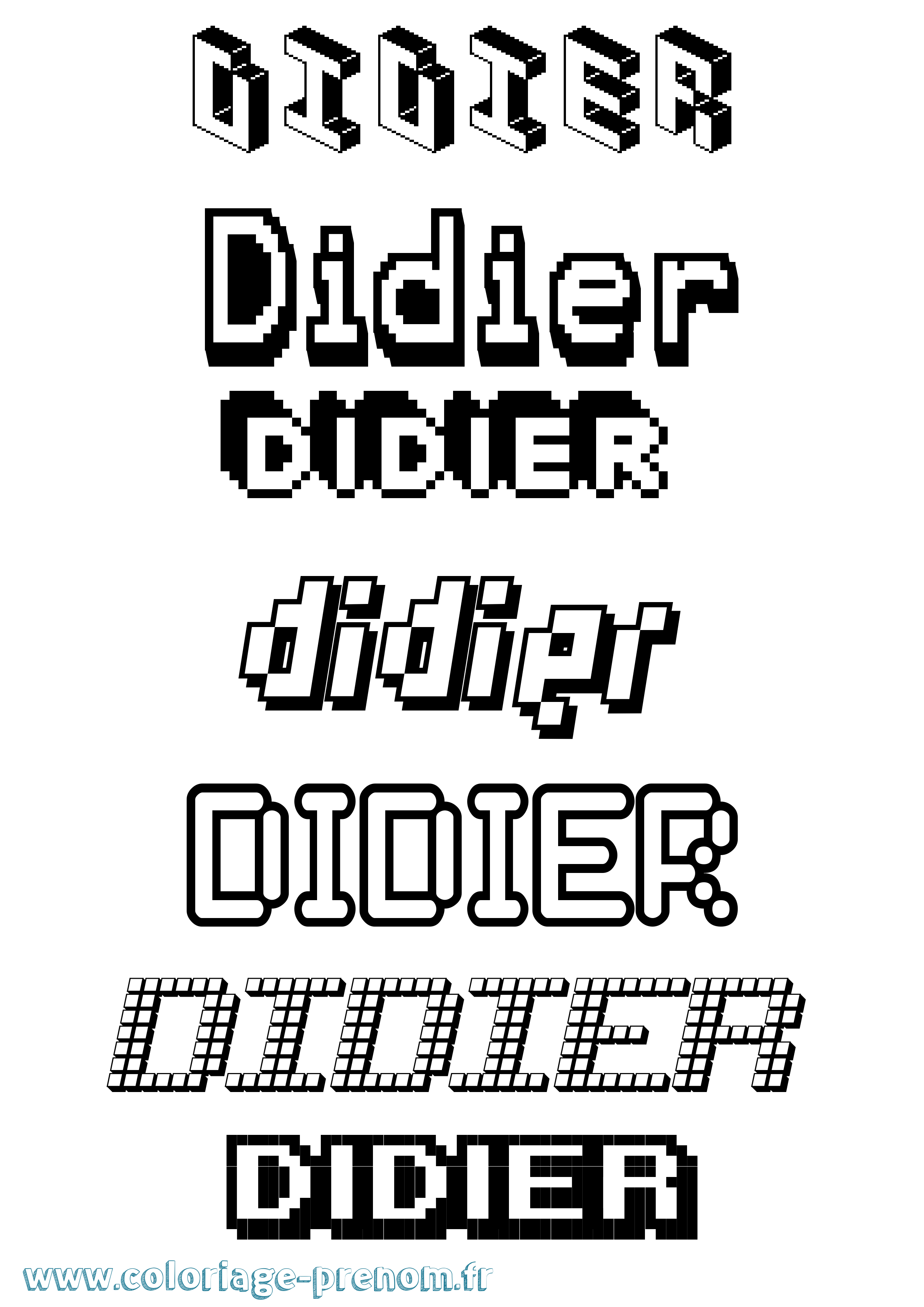 Coloriage prénom Didier Pixel