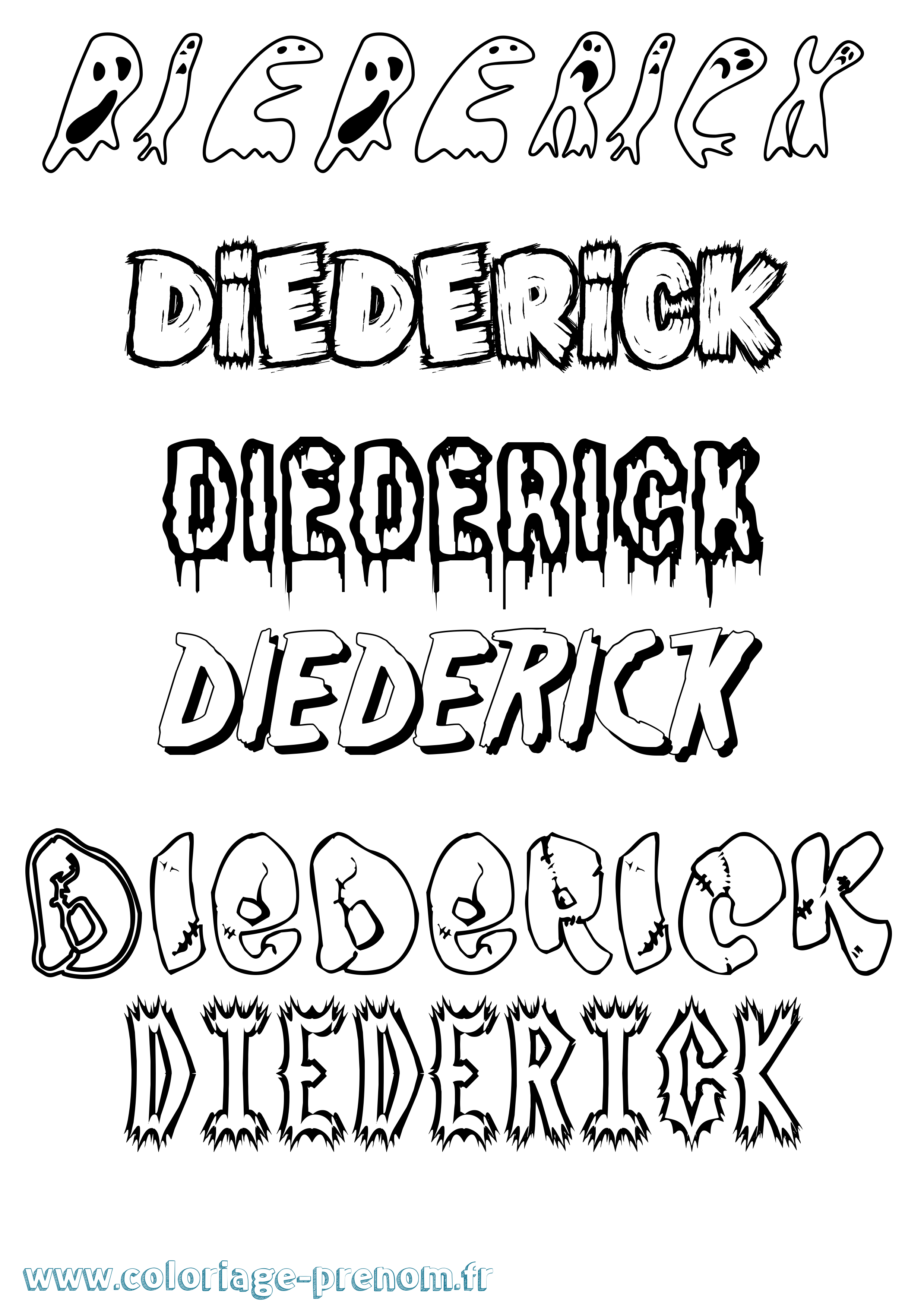 Coloriage prénom Diederick Frisson