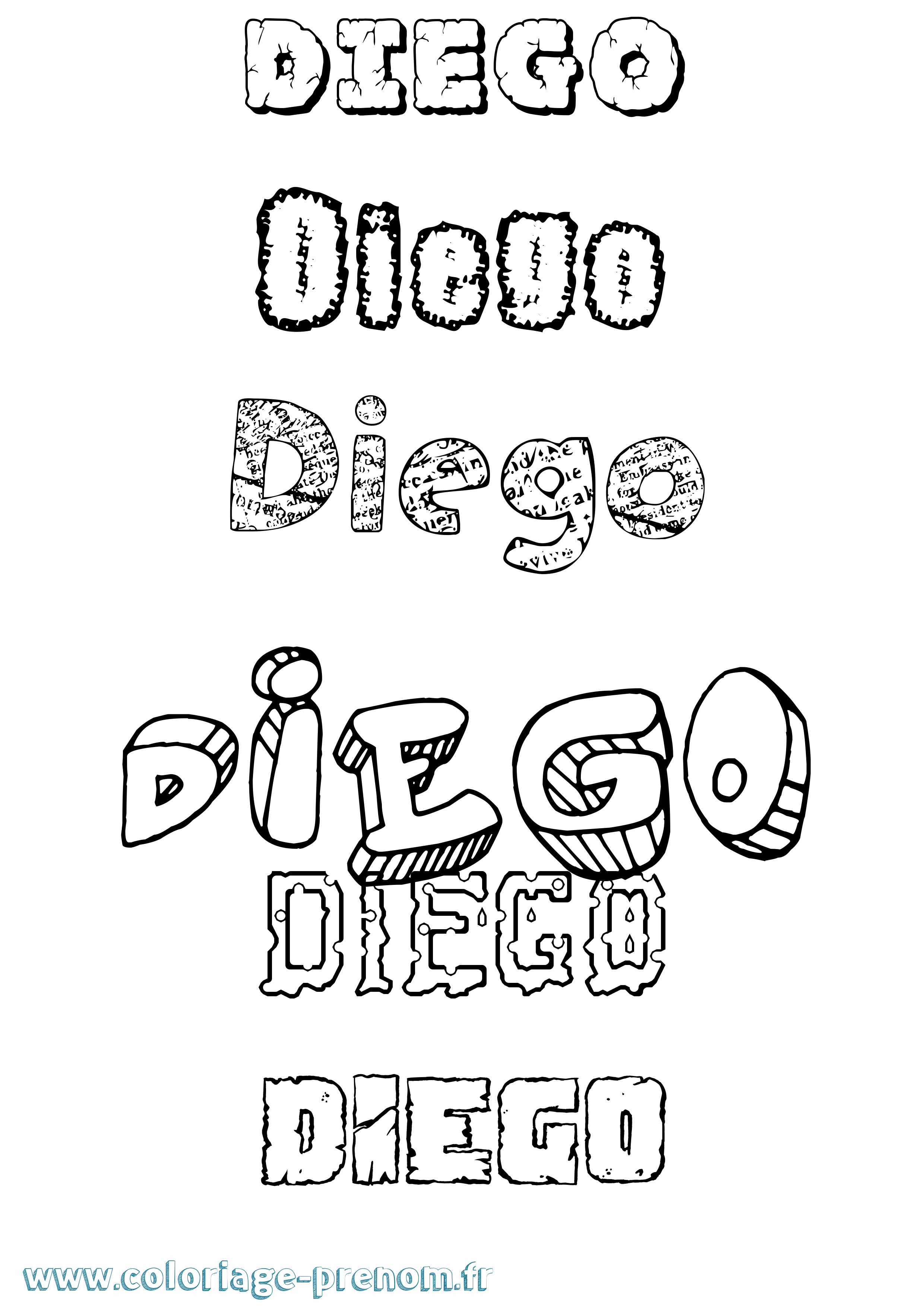 Coloriage prénom Diego