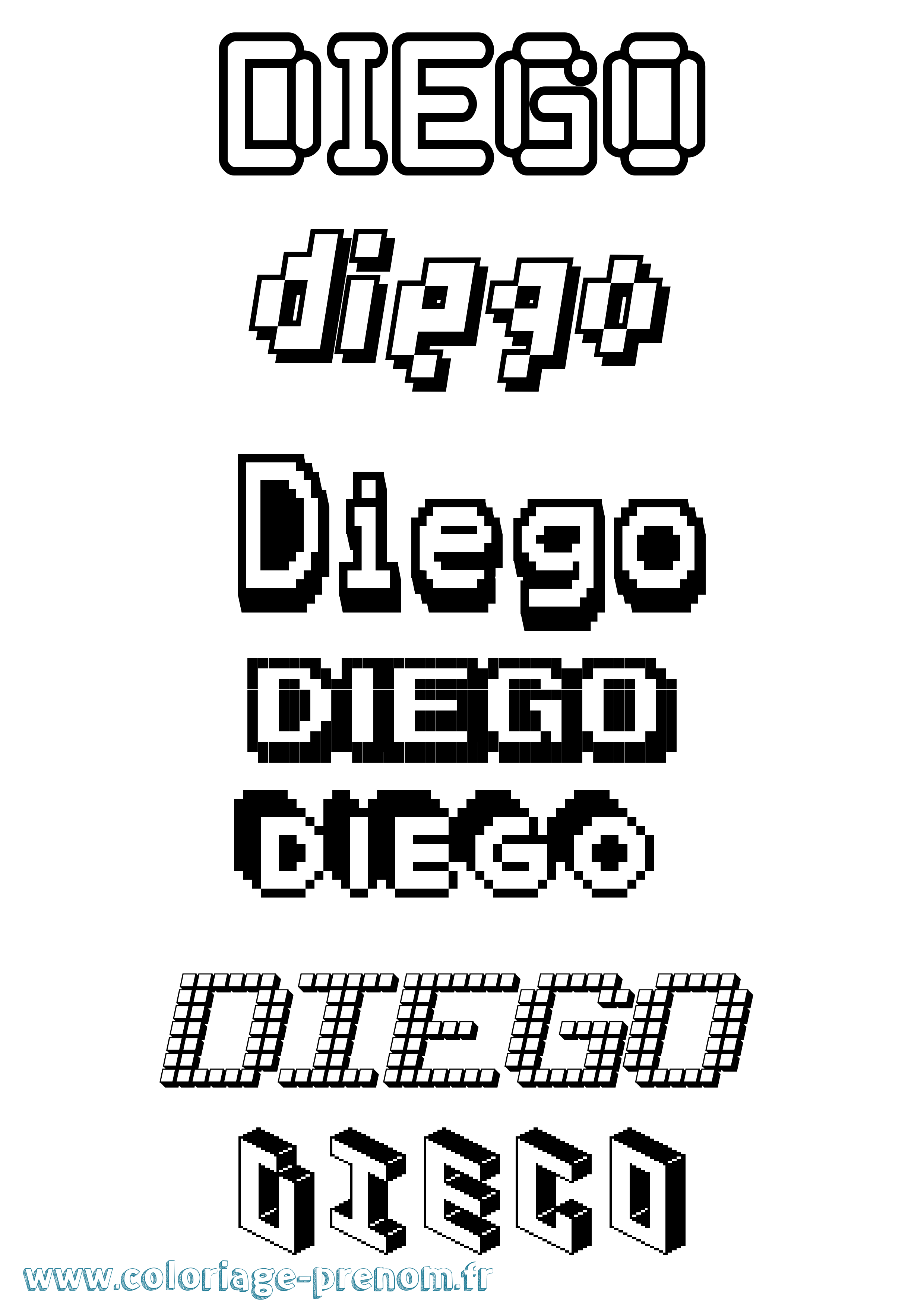 Coloriage prénom Diego