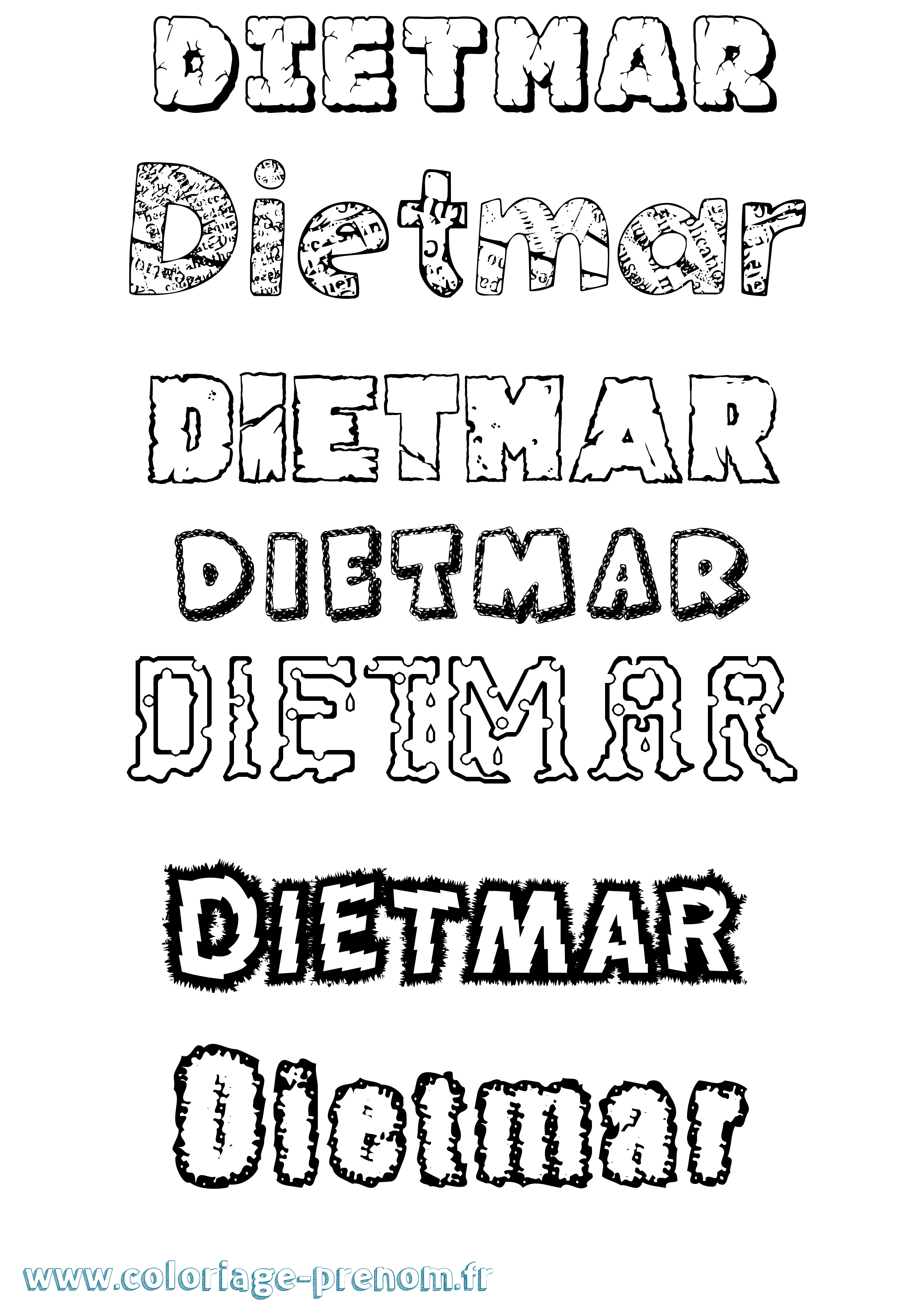 Coloriage prénom Dietmar Destructuré
