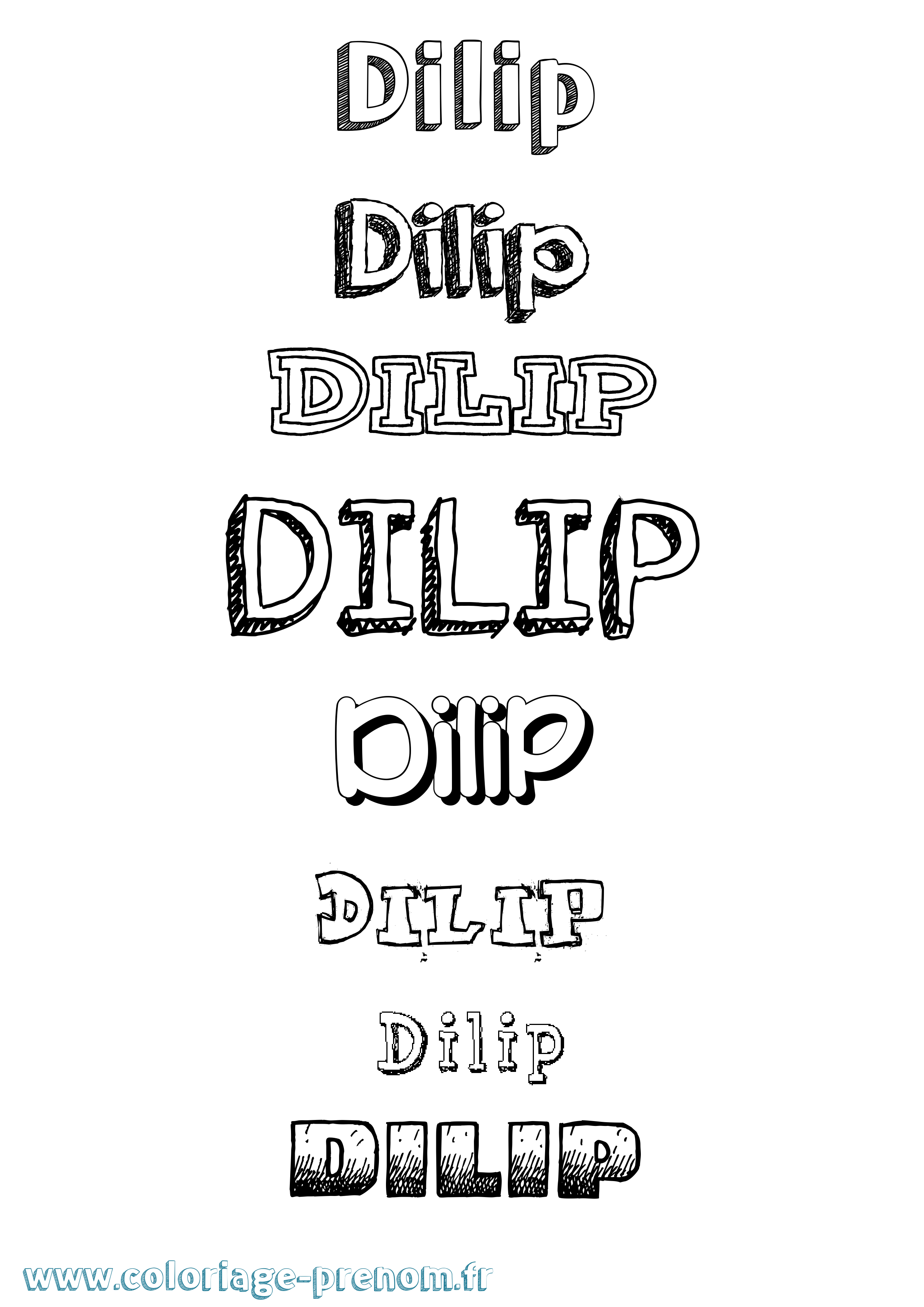 Coloriage Dilip Dessiné Coloriage prénom Dilip Dessiné
