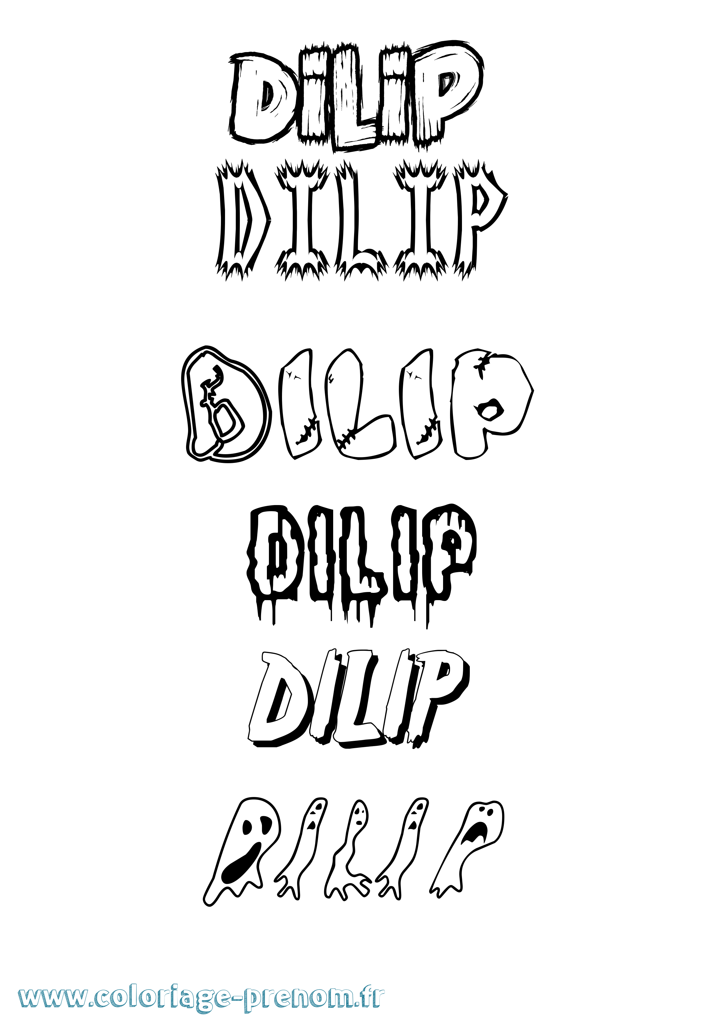 Coloriage prénom Dilip Frisson