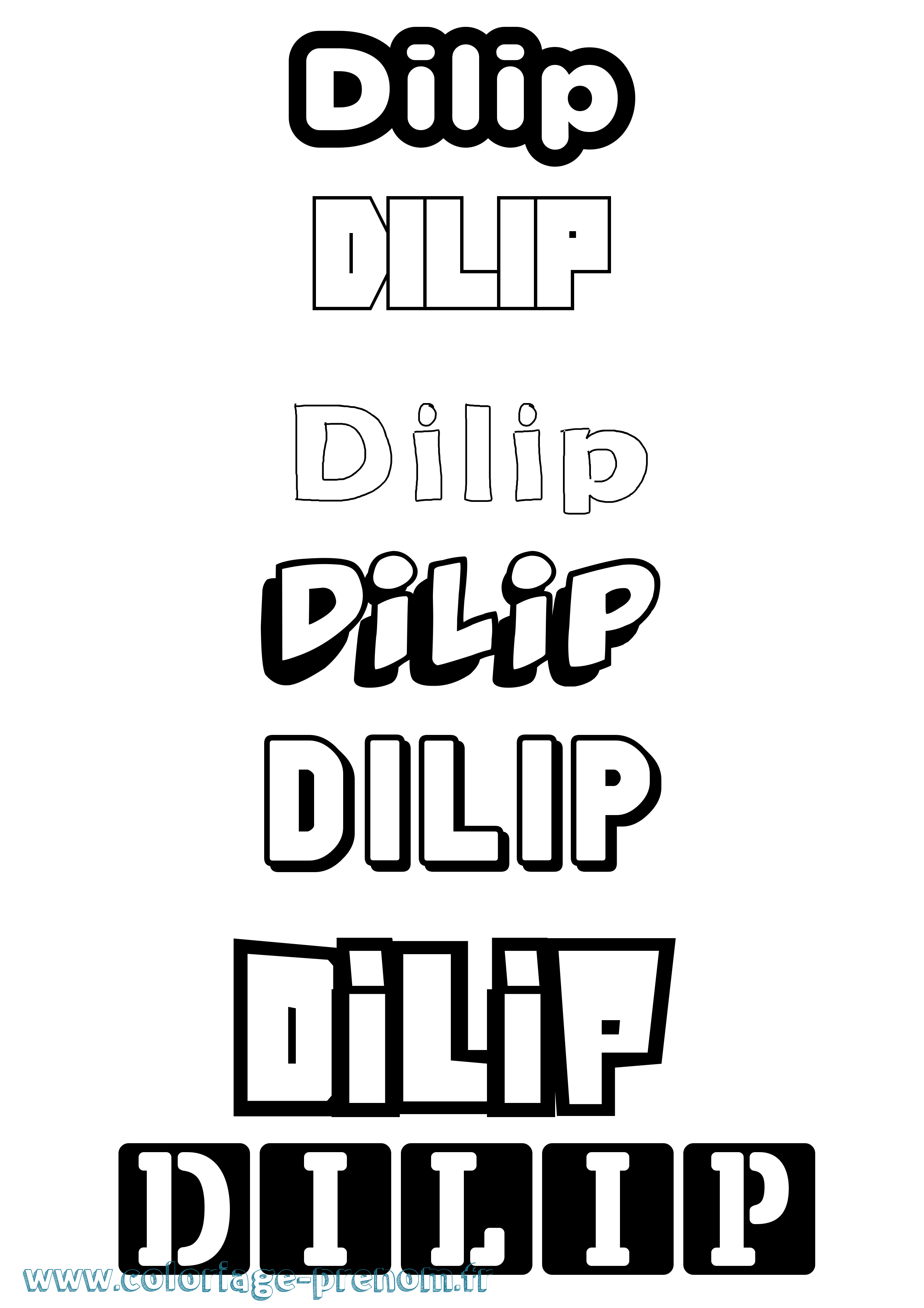 Coloriage Dilip Simple Coloriage prénom Dilip Simple