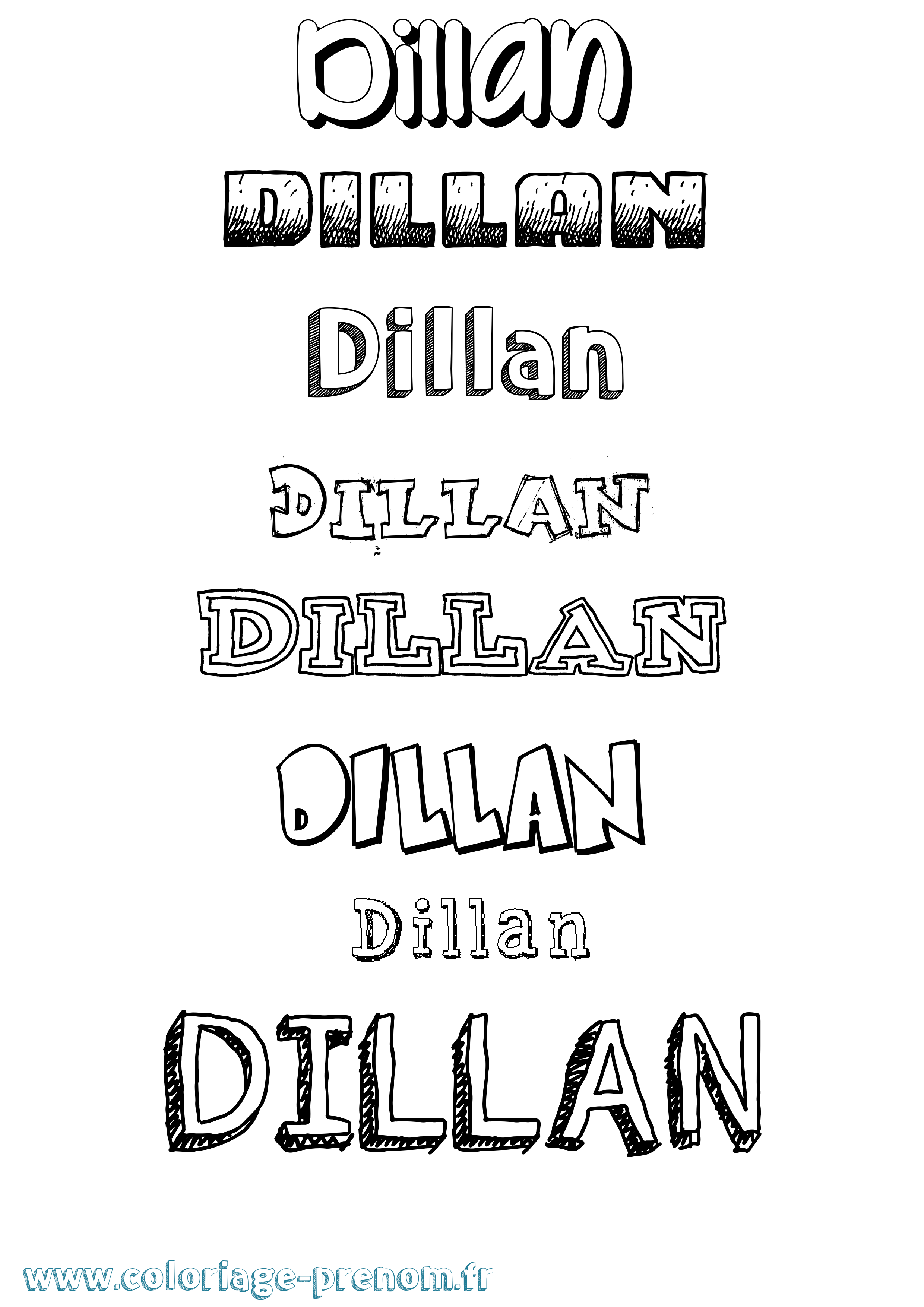 Coloriage prénom Dillan Dessiné