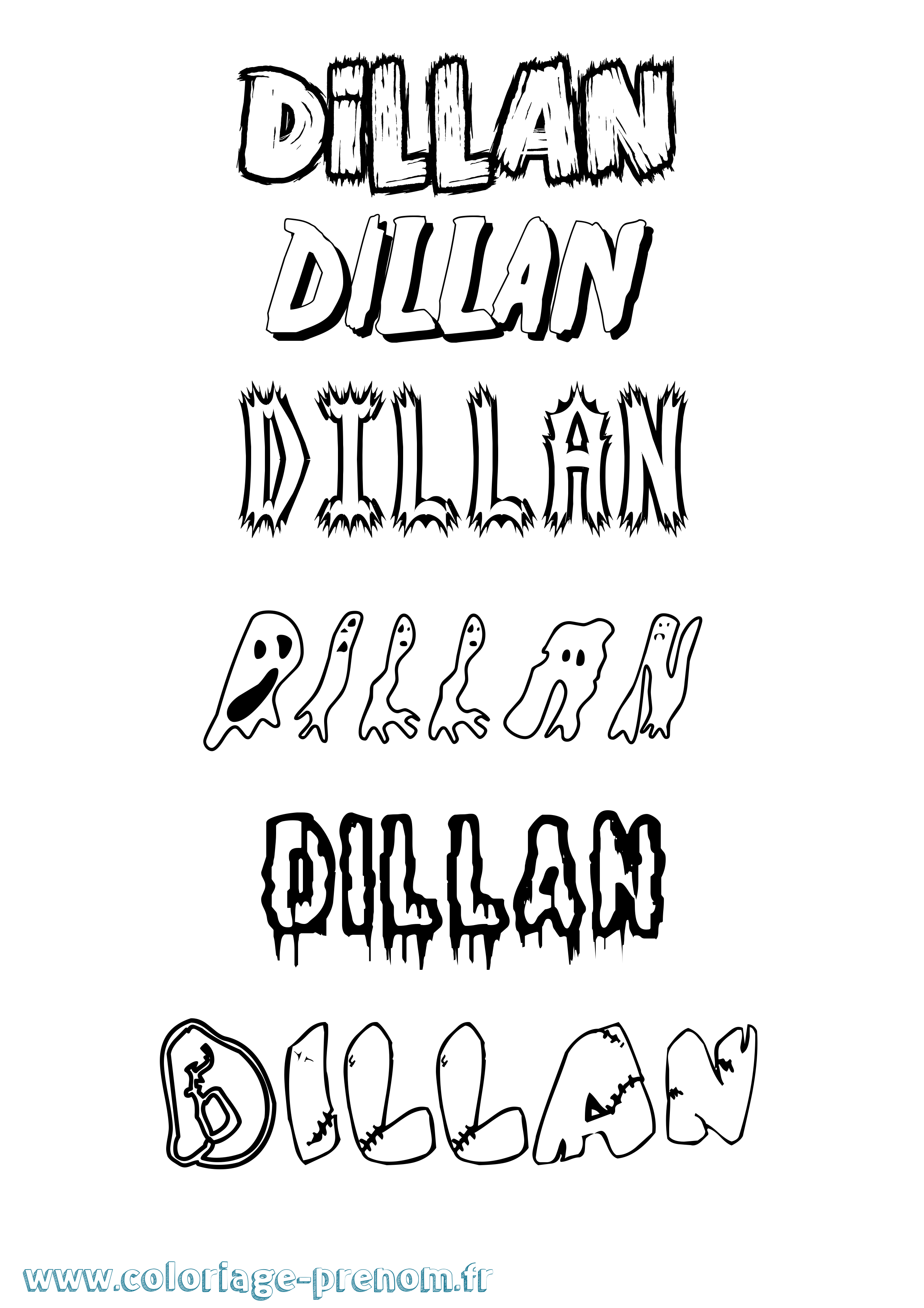 Coloriage prénom Dillan Frisson