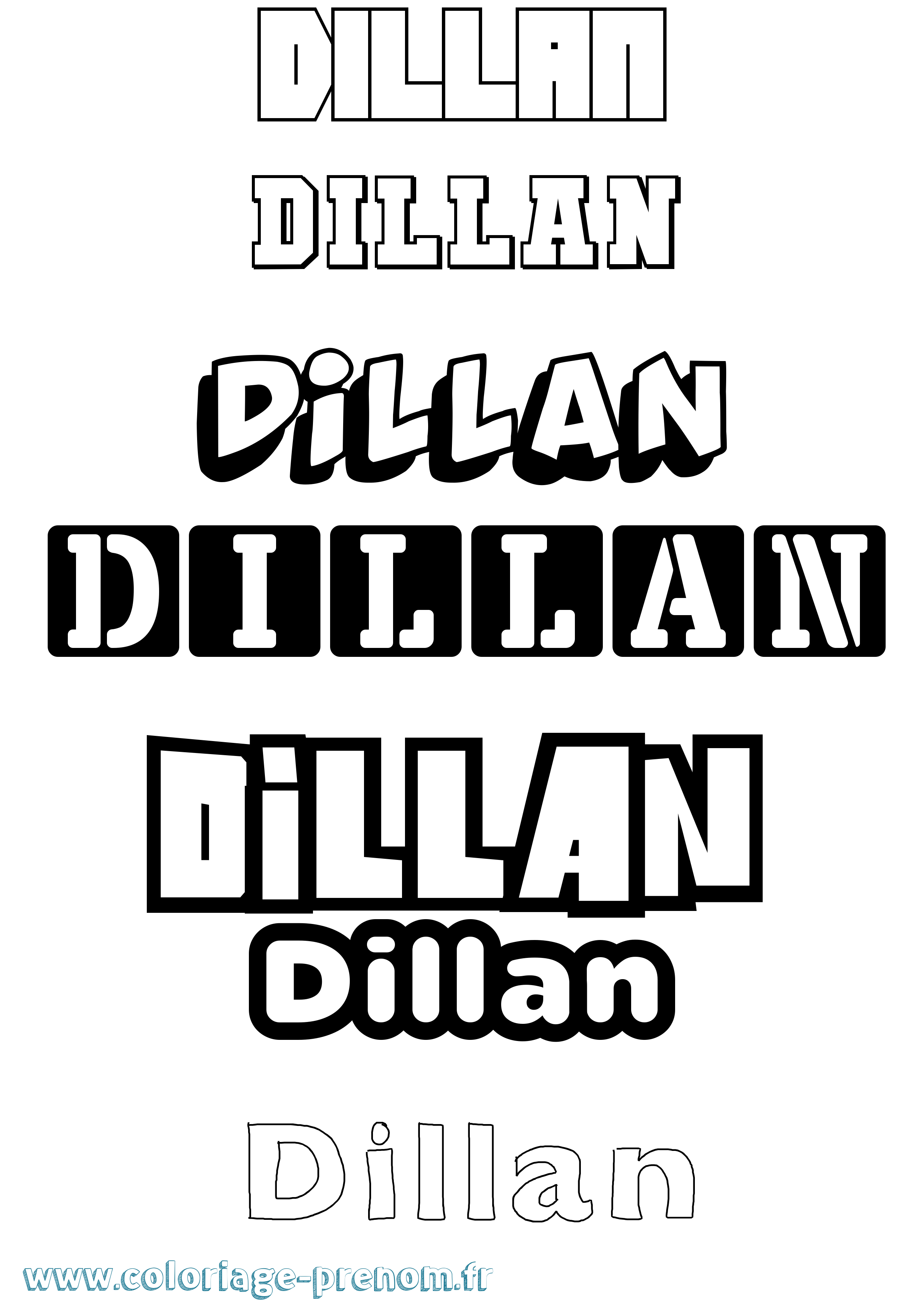 Coloriage prénom Dillan Simple