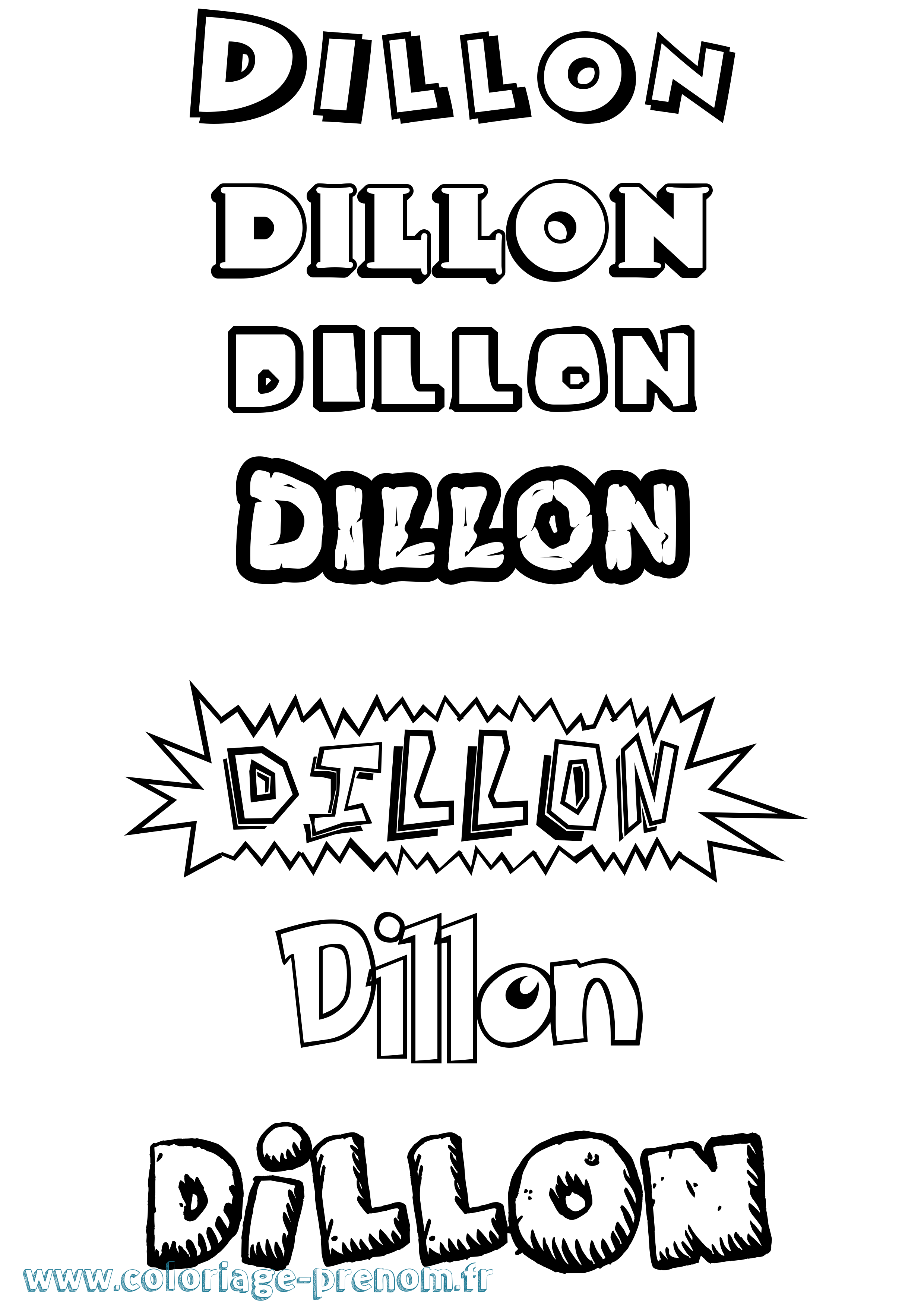 Coloriage prénom Dillon Dessin Animé