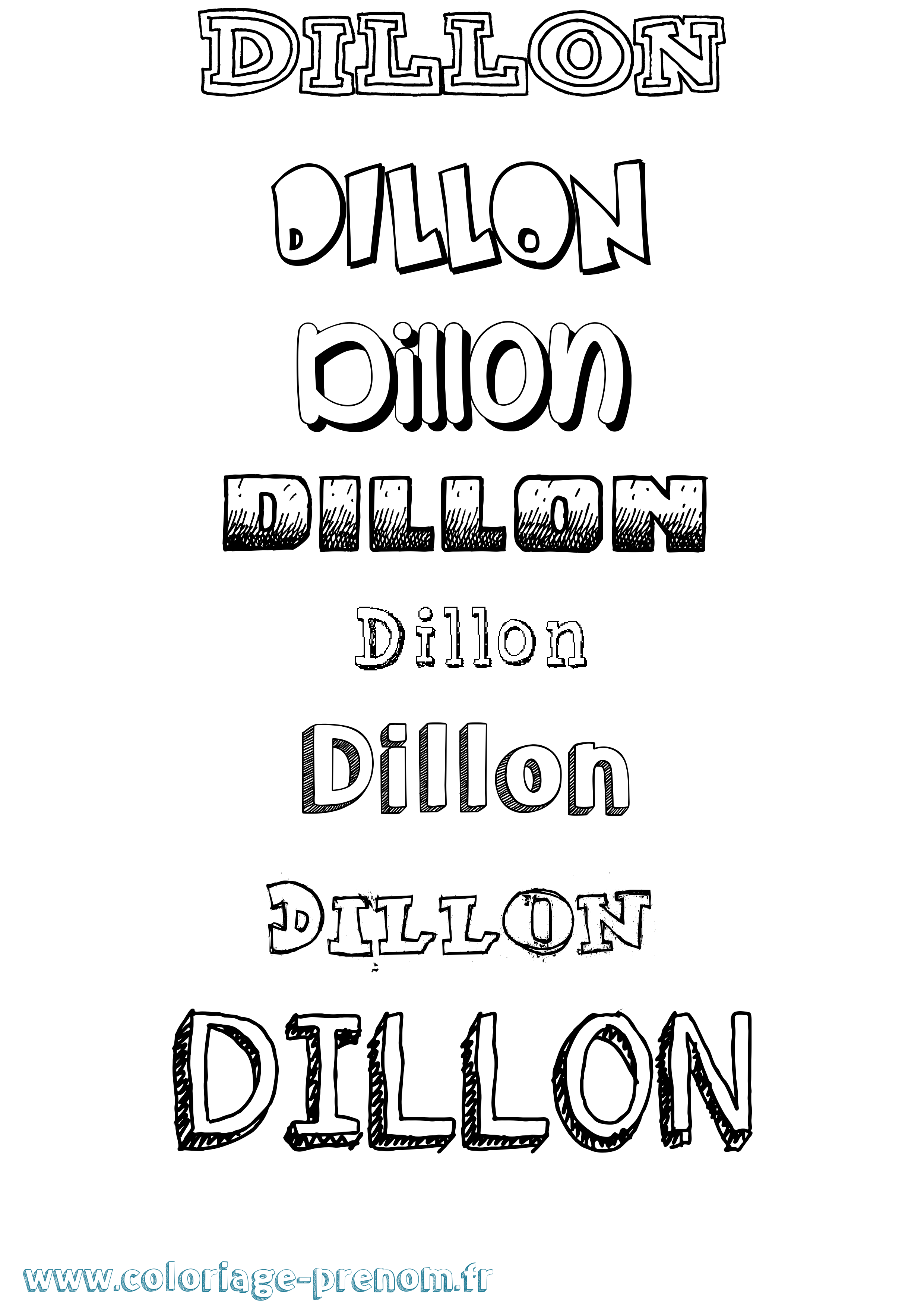 Coloriage prénom Dillon Dessiné
