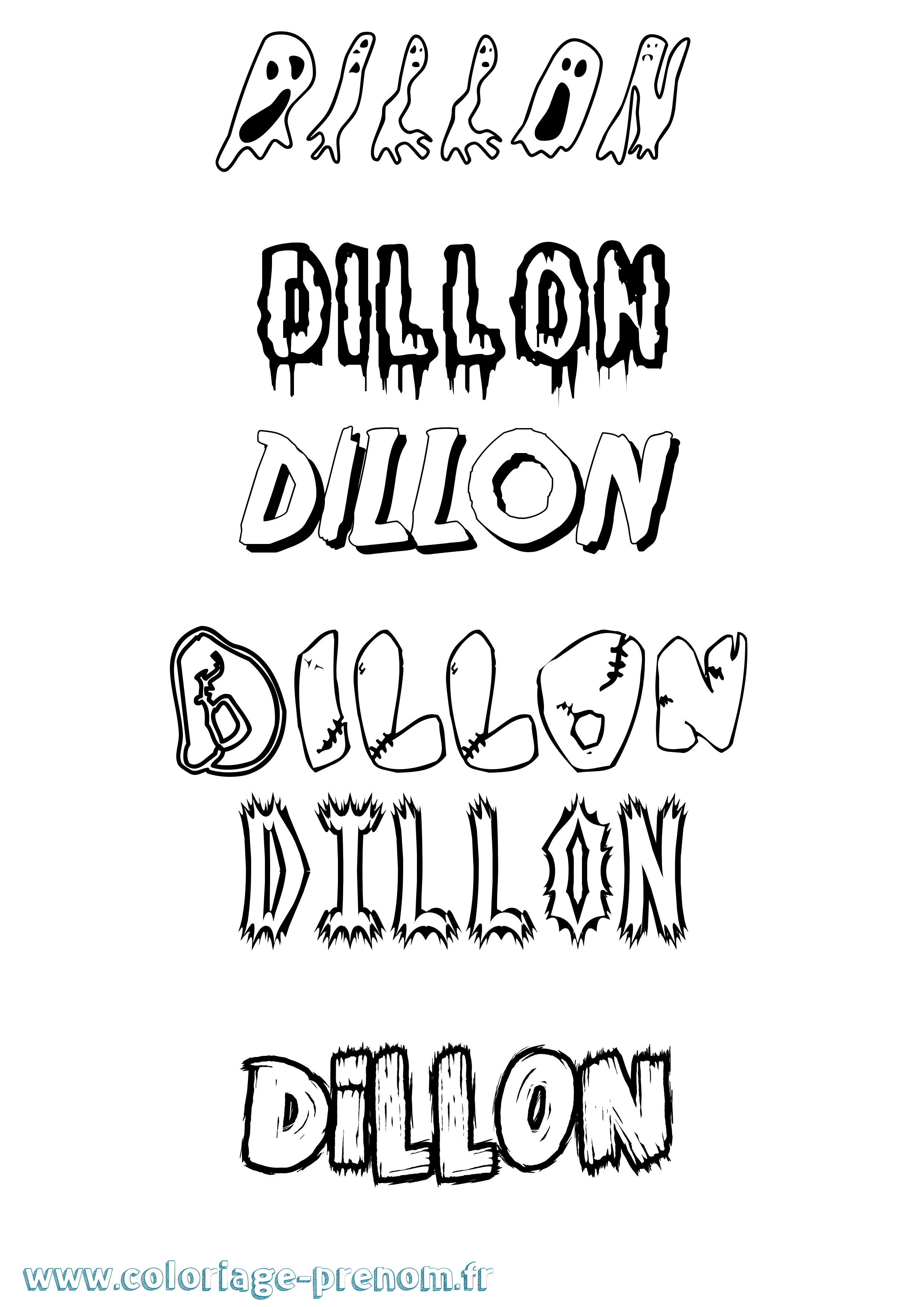 Coloriage prénom Dillon Frisson