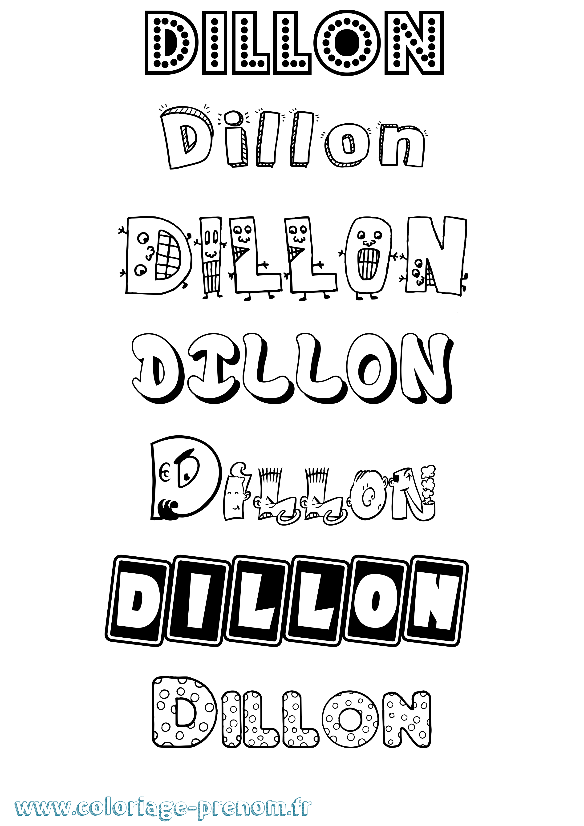 Coloriage prénom Dillon Fun