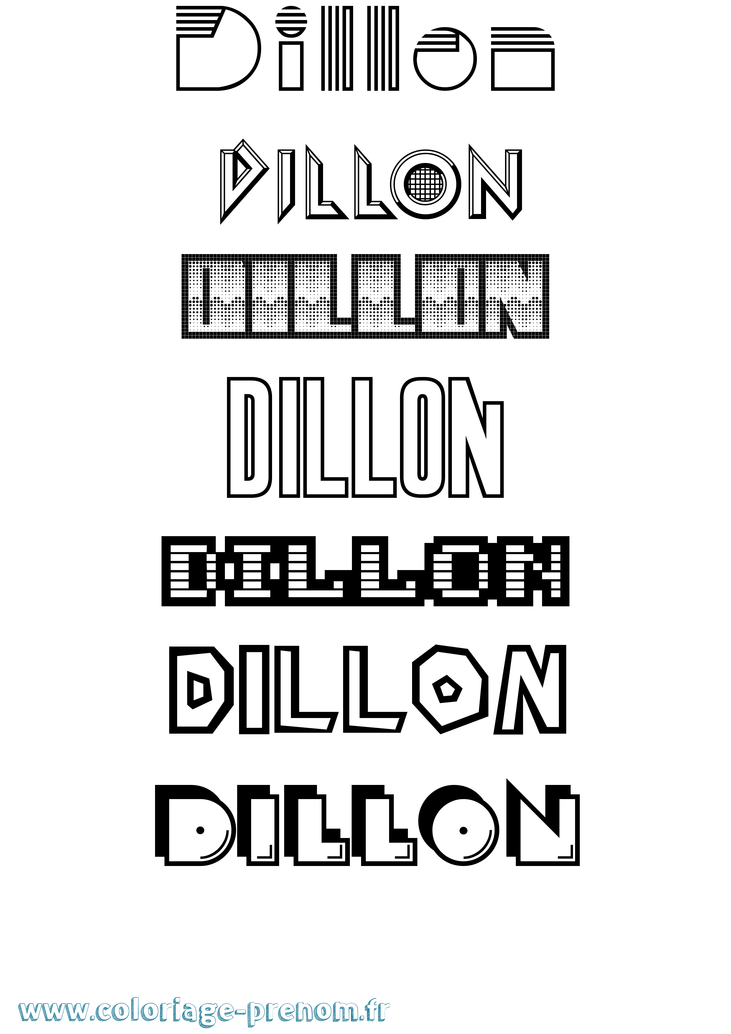 Coloriage prénom Dillon Jeux Vidéos