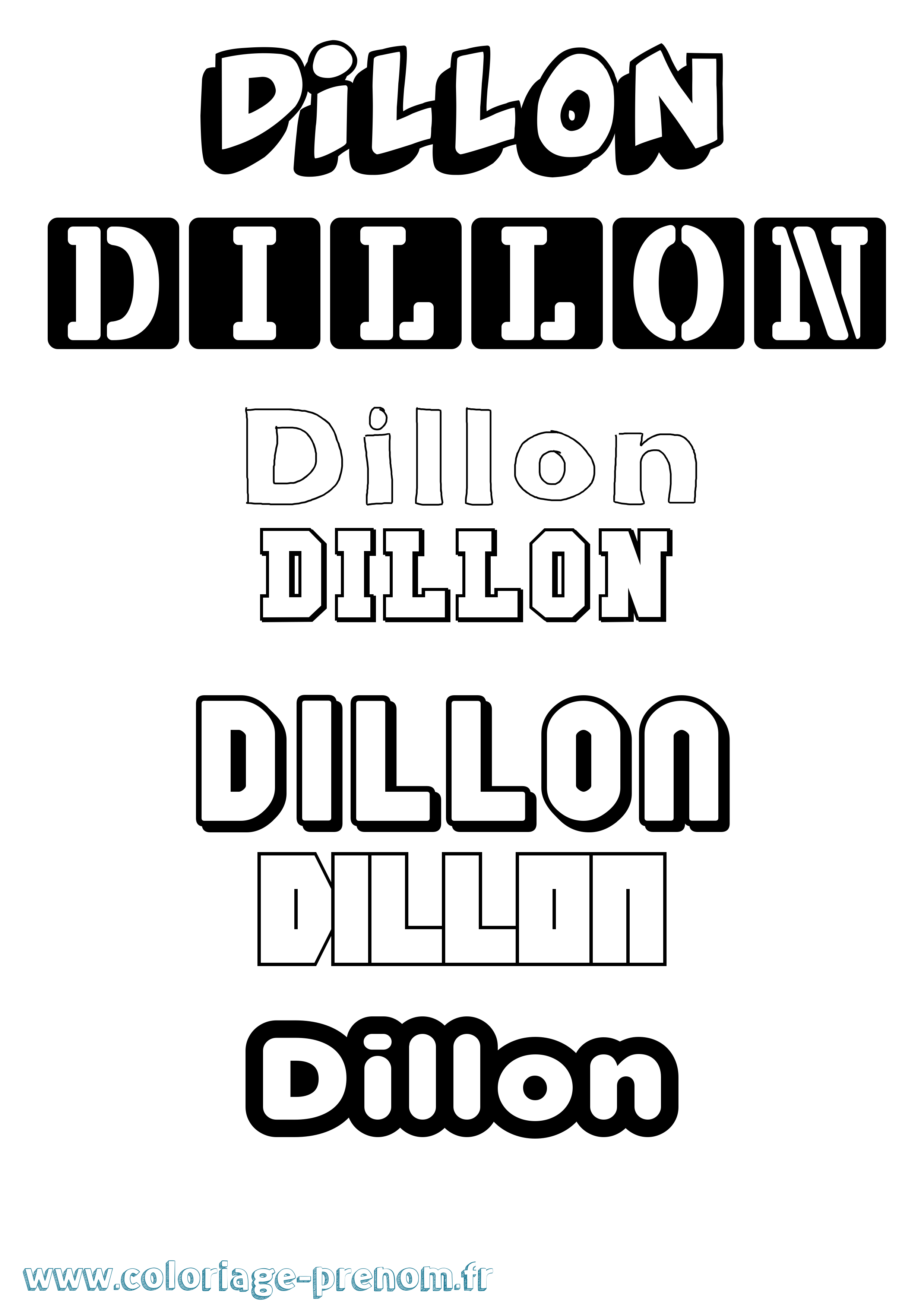 Coloriage prénom Dillon Simple
