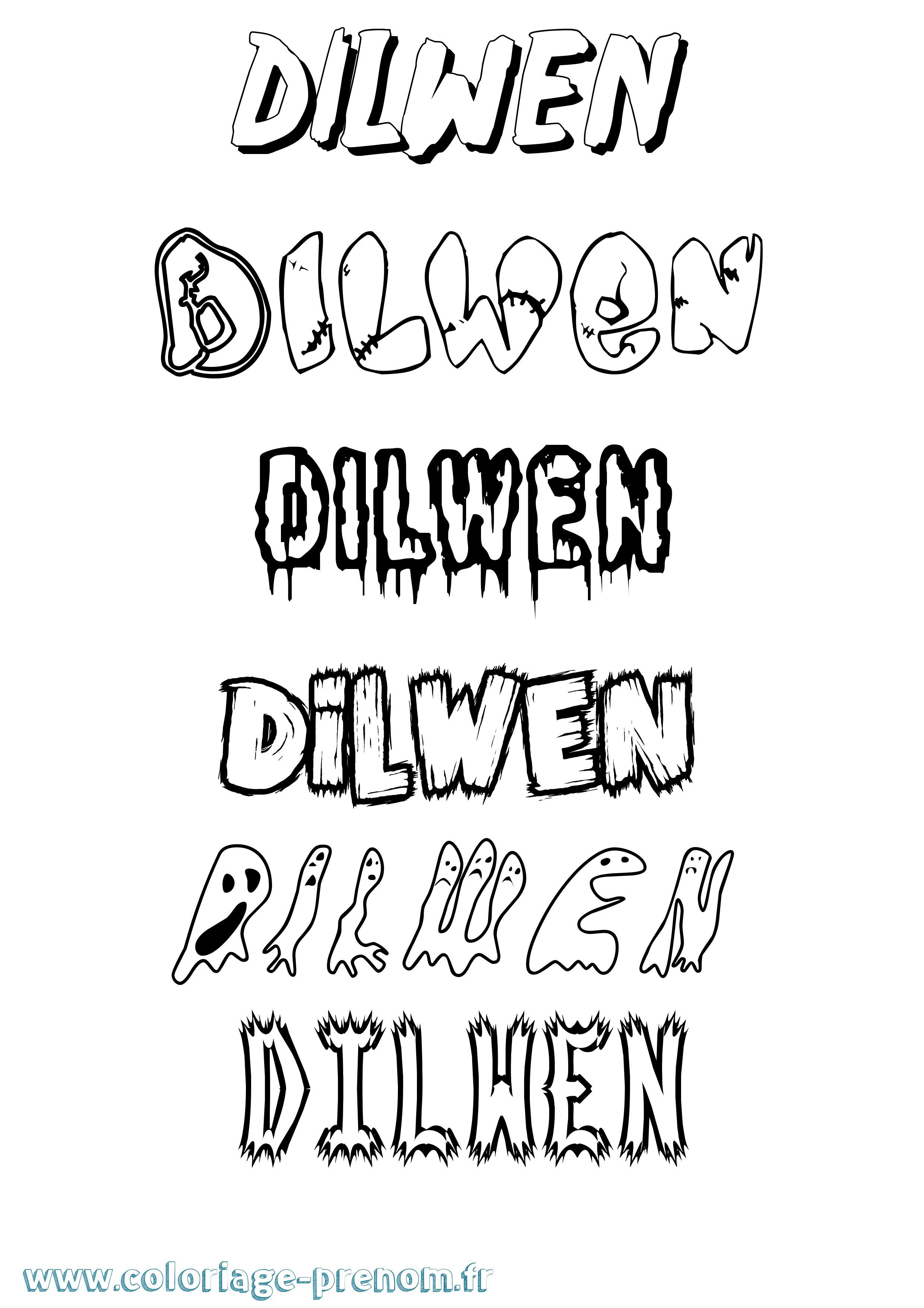 Coloriage prénom Dilwen Frisson