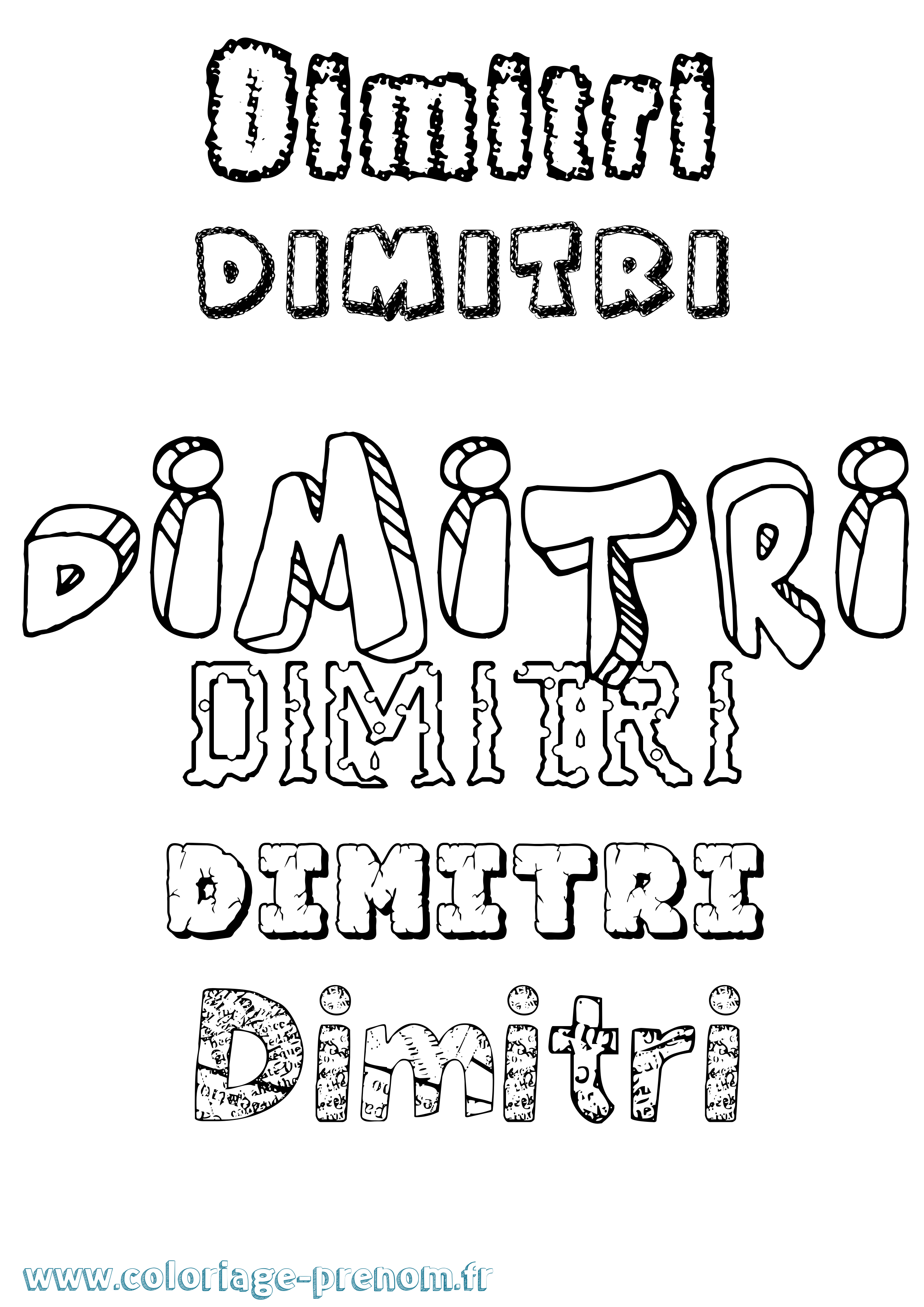 Coloriage prénom Dimitri Destructuré