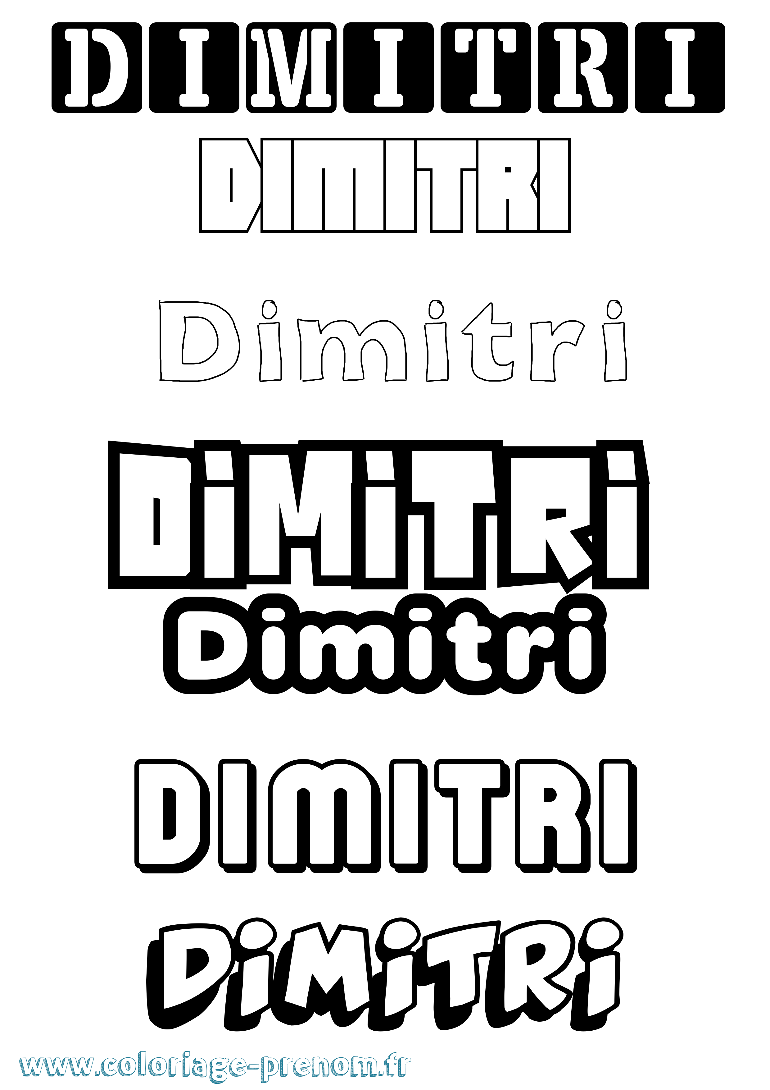 Coloriage prénom Dimitri Simple