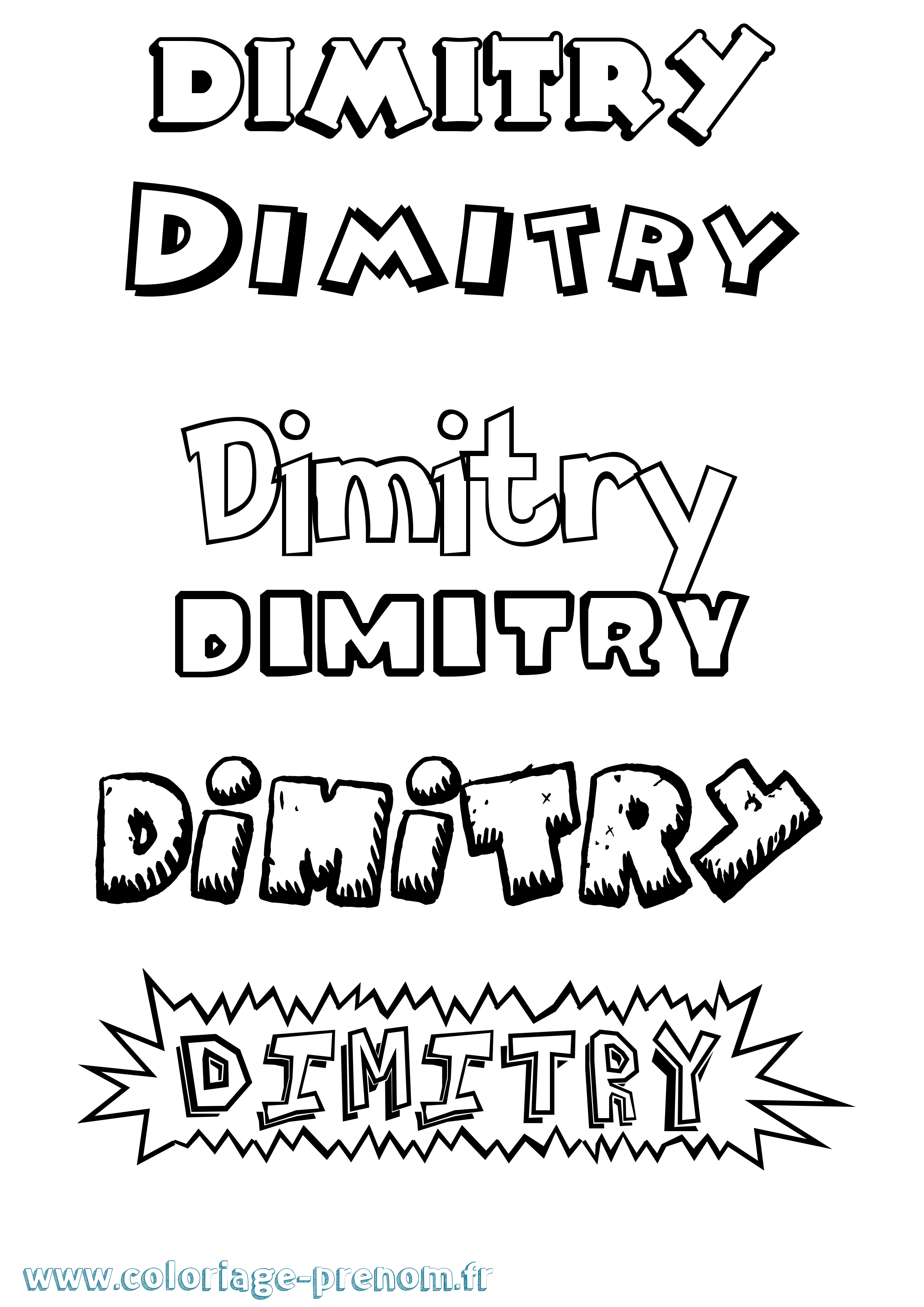 Coloriage prénom Dimitry Dessin Animé