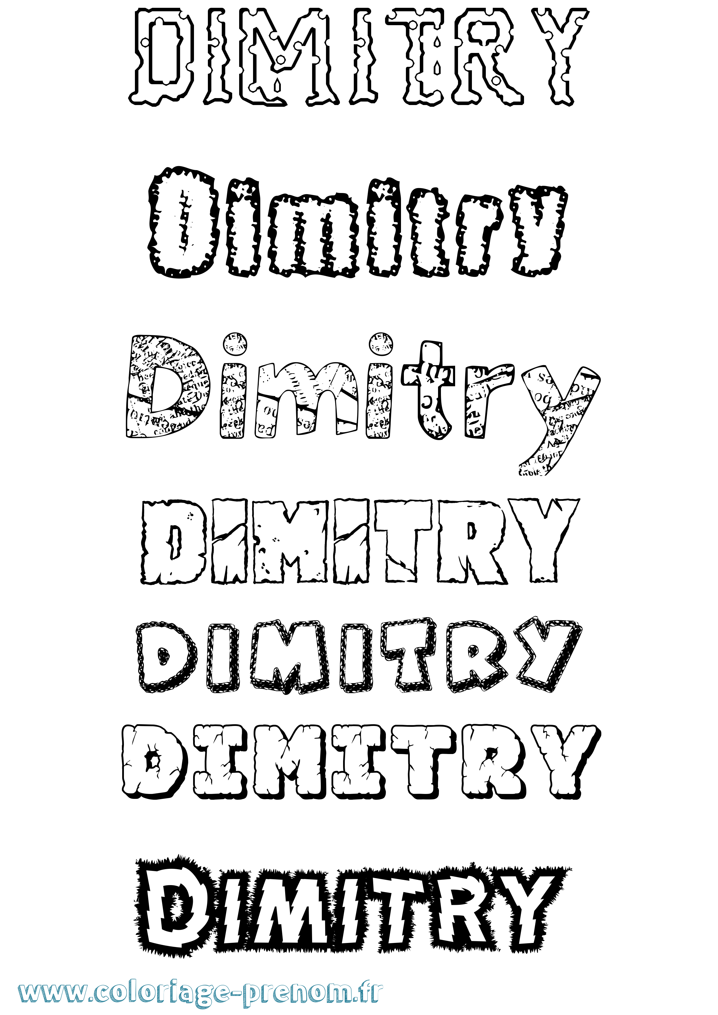 Coloriage prénom Dimitry Destructuré