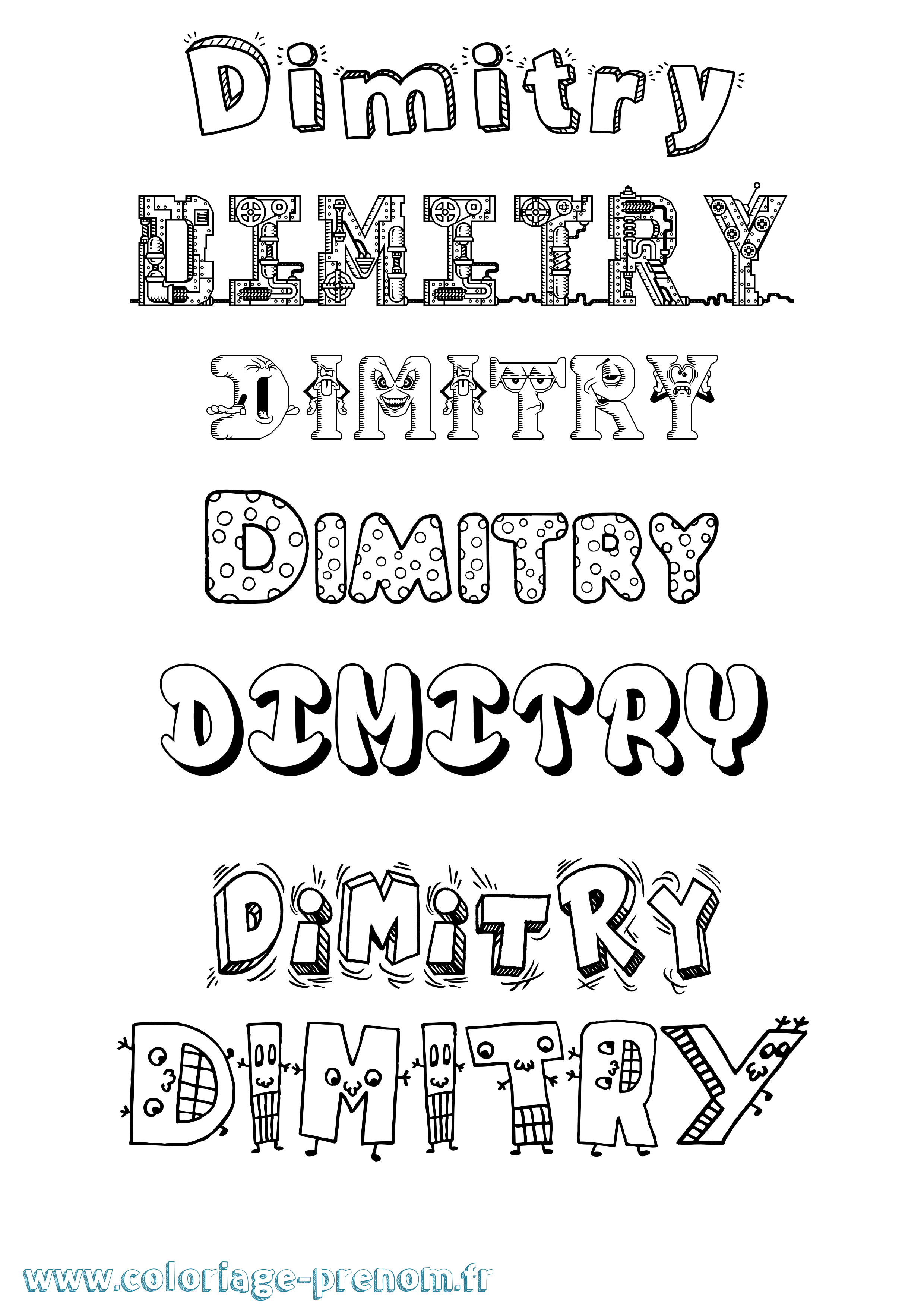 Coloriage prénom Dimitry Fun