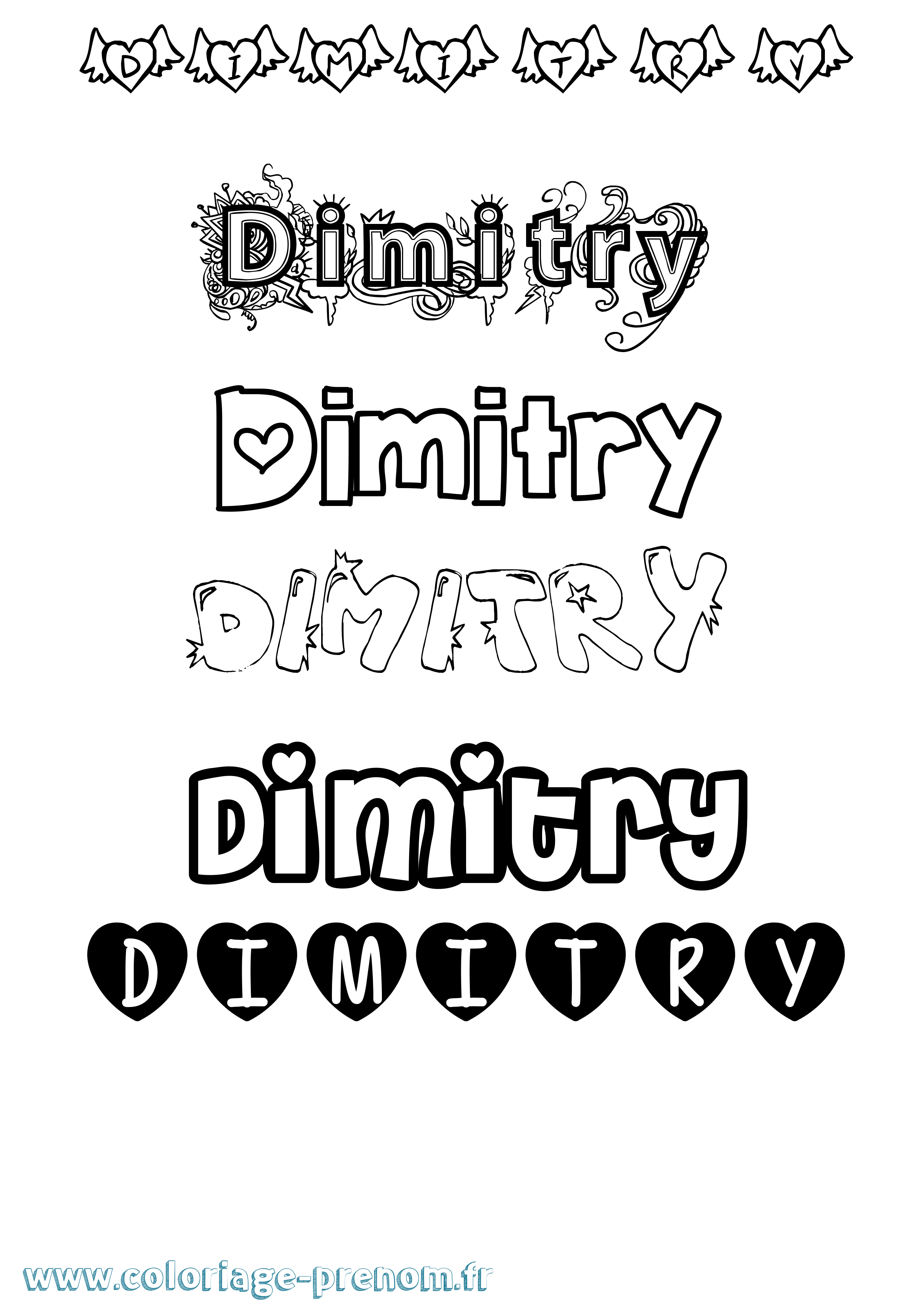 Coloriage prénom Dimitry Girly