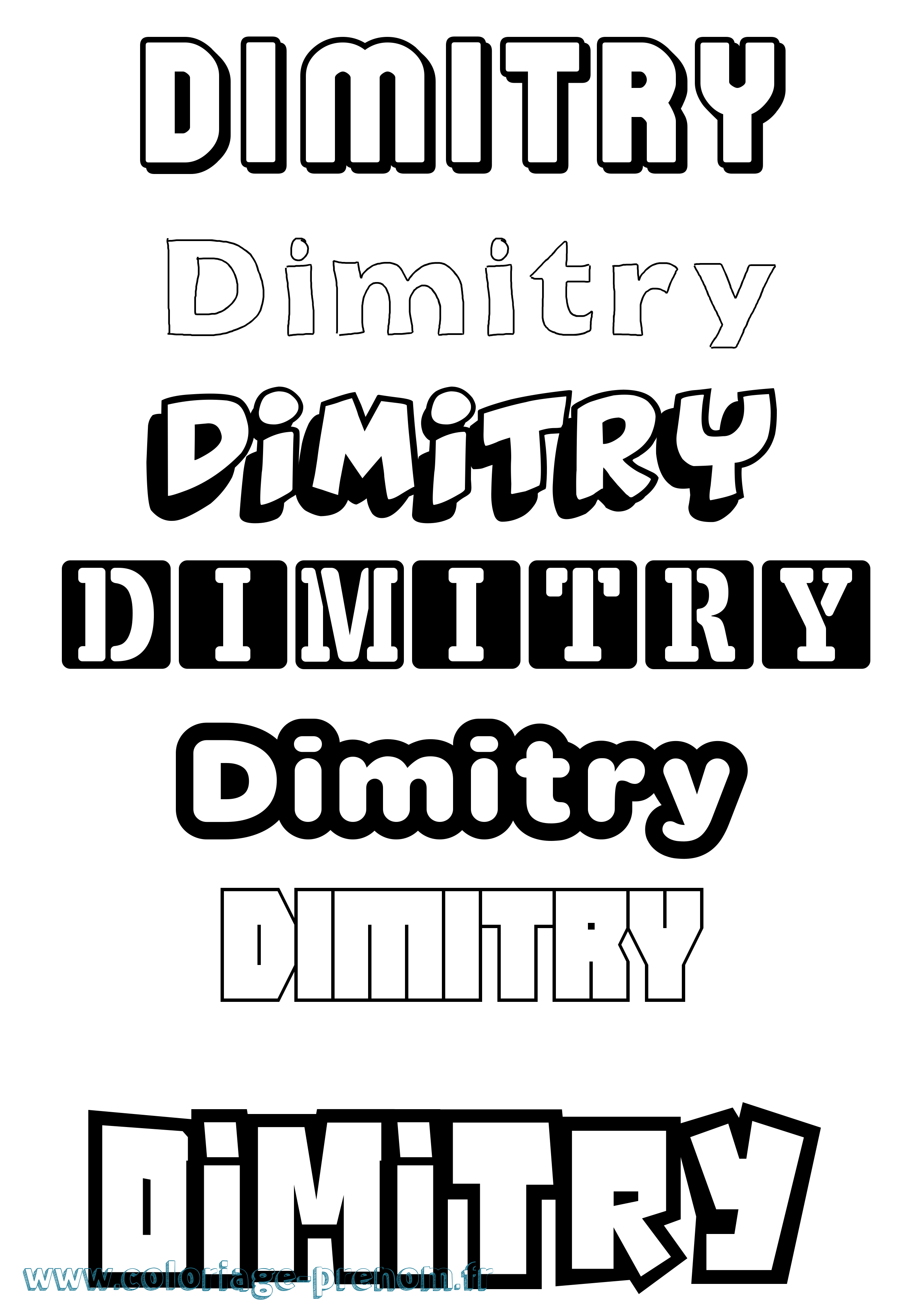 Coloriage prénom Dimitry Simple