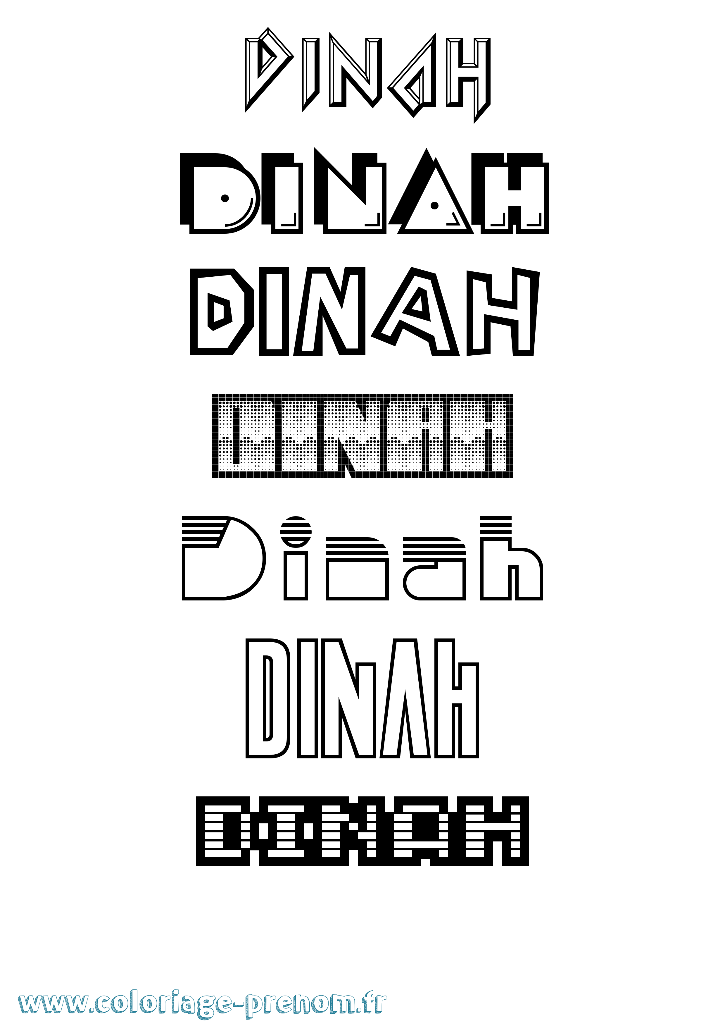 Coloriage Dinah Jeux Vidéos Coloriage prénom Dinah Jeux Vidéos