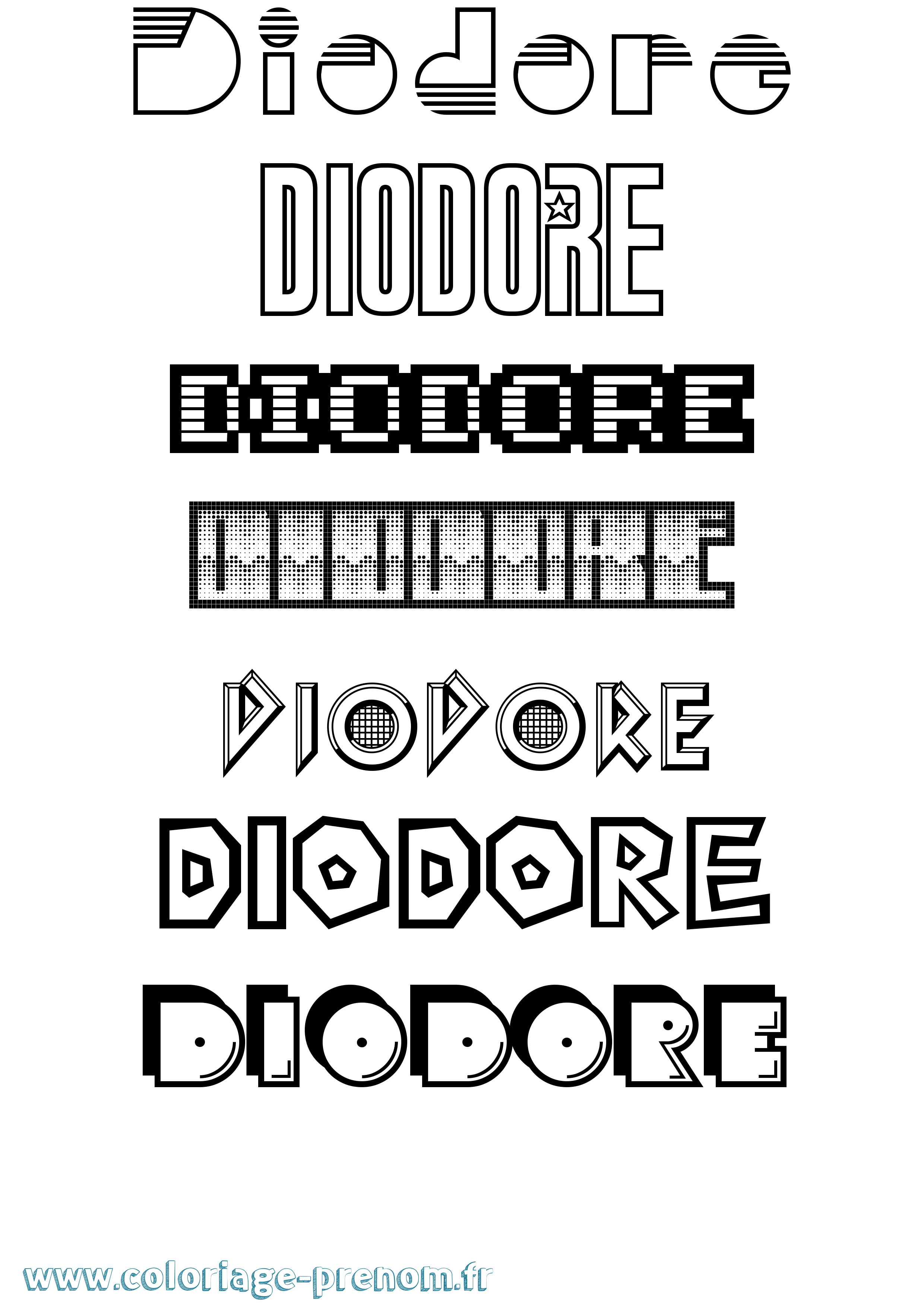 Coloriage Diodore Jeux Vidéos Coloriage prénom Diodore Jeux Vidéos
