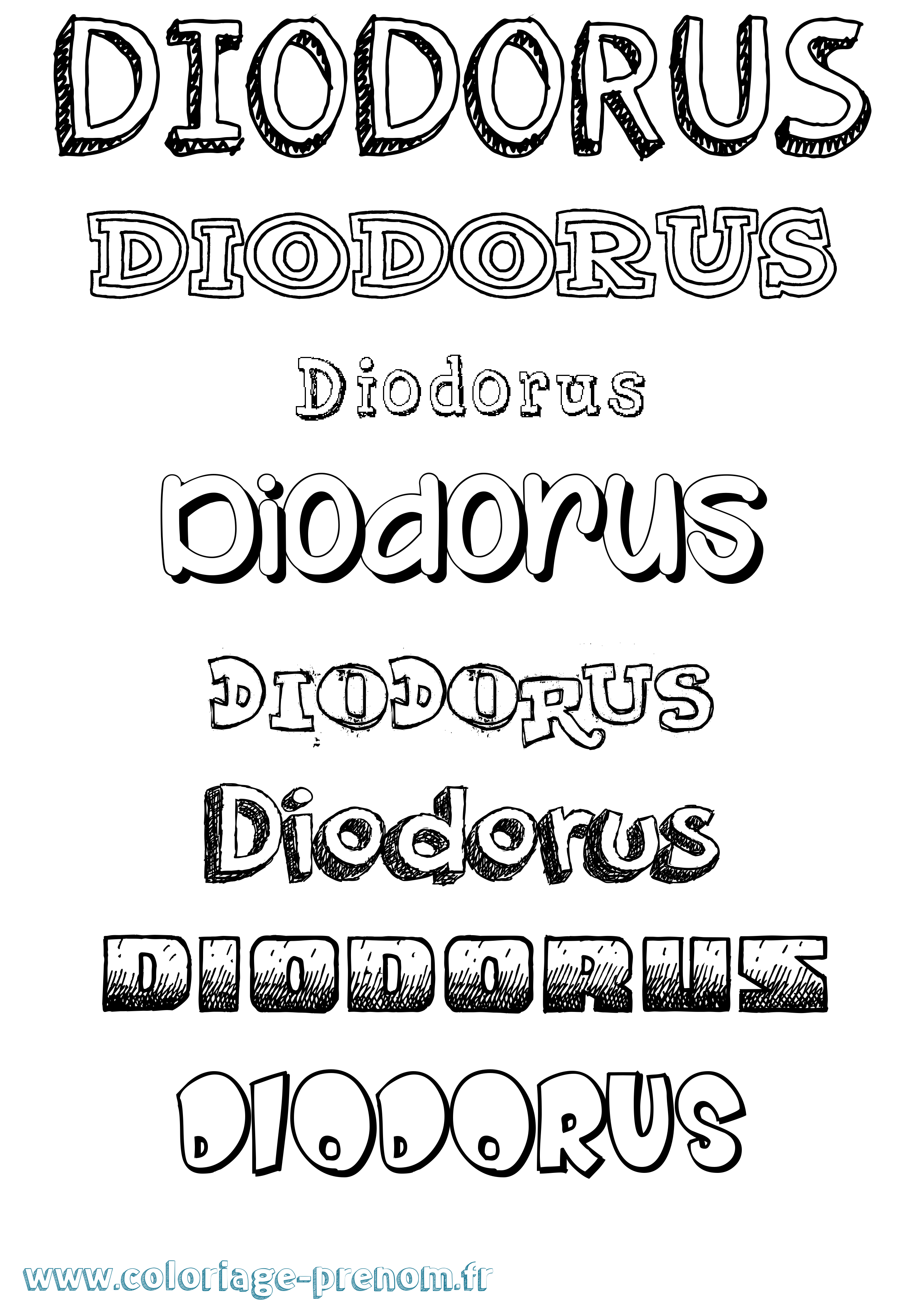 Coloriage prénom Diodorus Dessiné