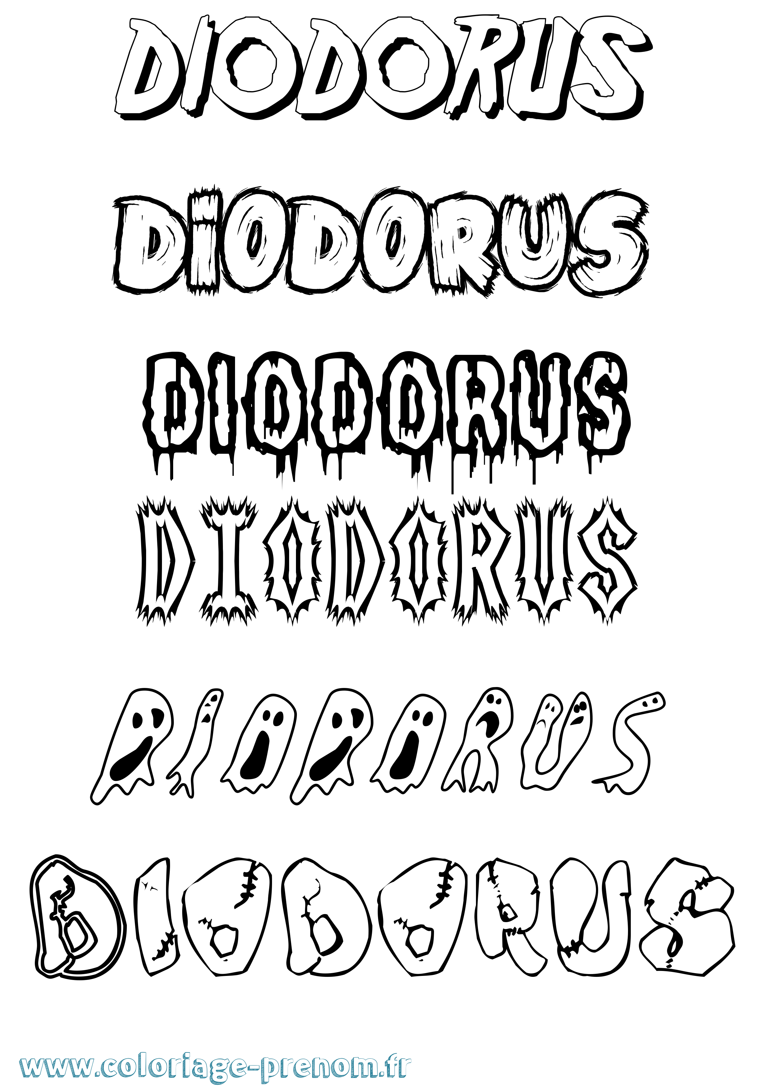 Coloriage prénom Diodorus Frisson