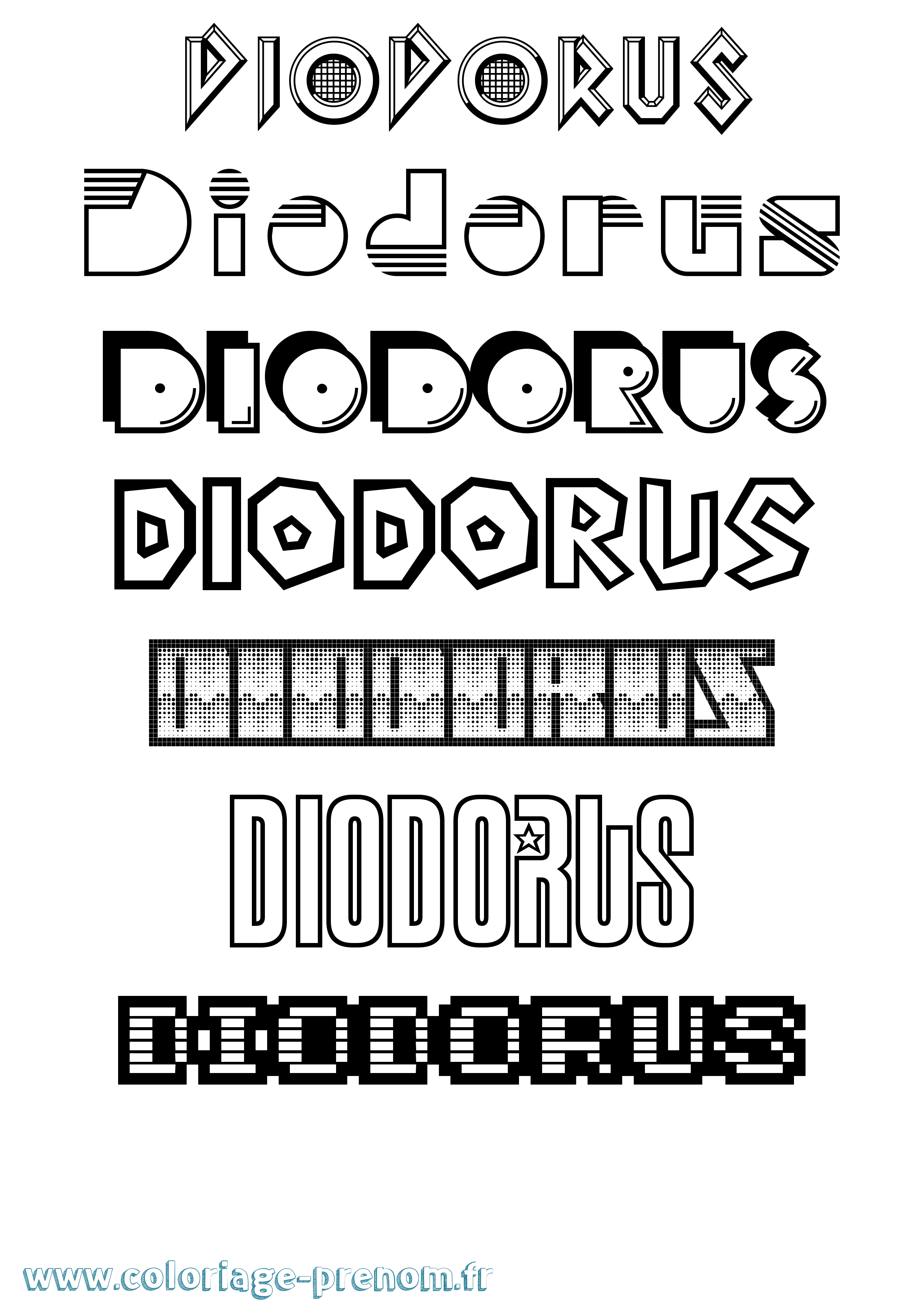 Coloriage prénom Diodorus Jeux Vidéos